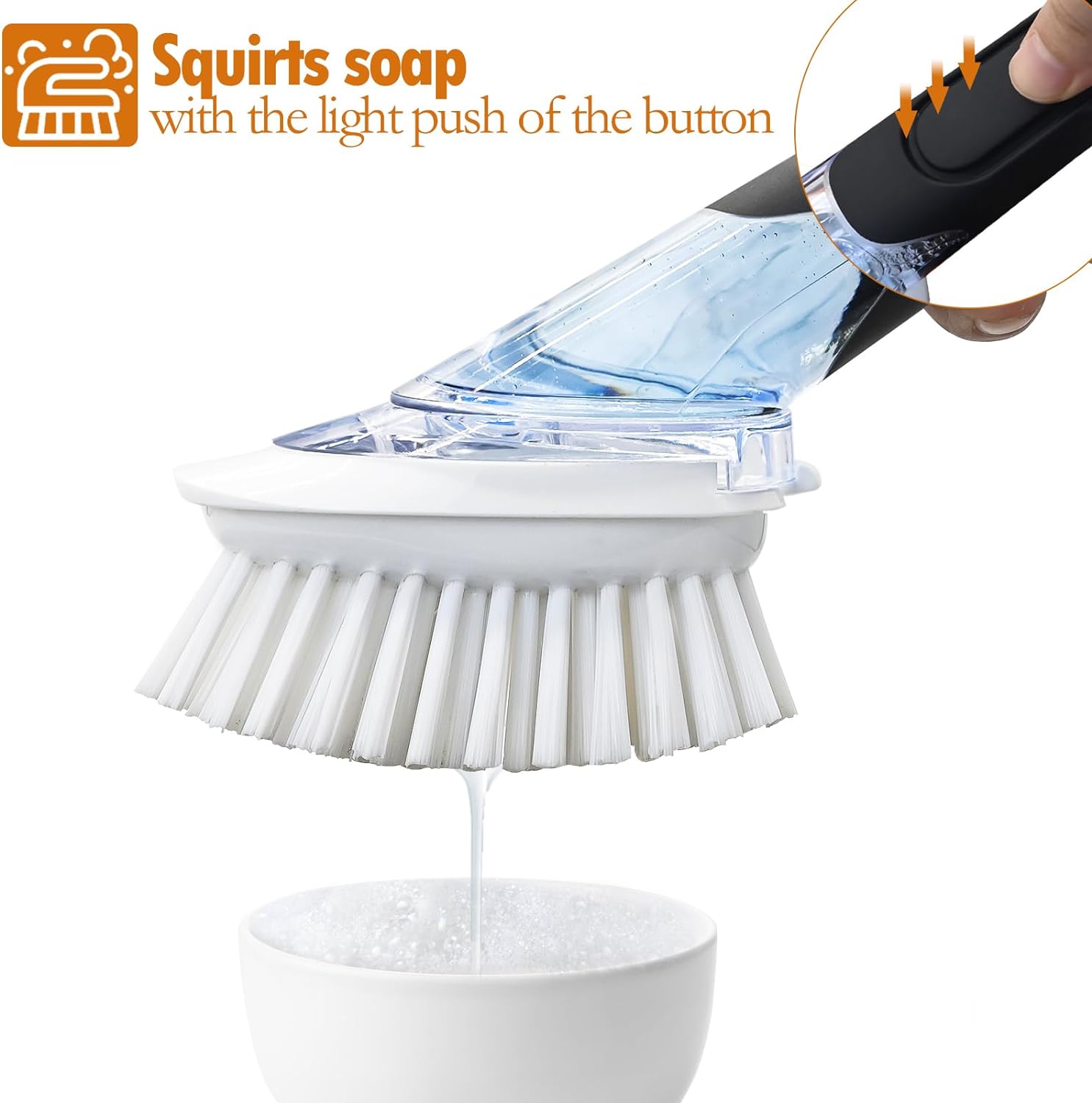 RIMAY Soap Dispensing Dish Brush Set with Holder