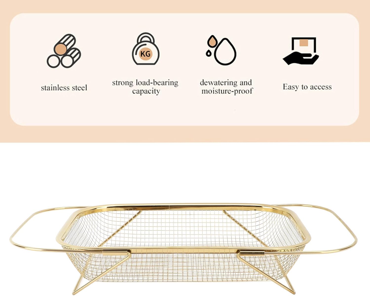 Lwuey Over the Sink Colander with Expandable Handles 1
