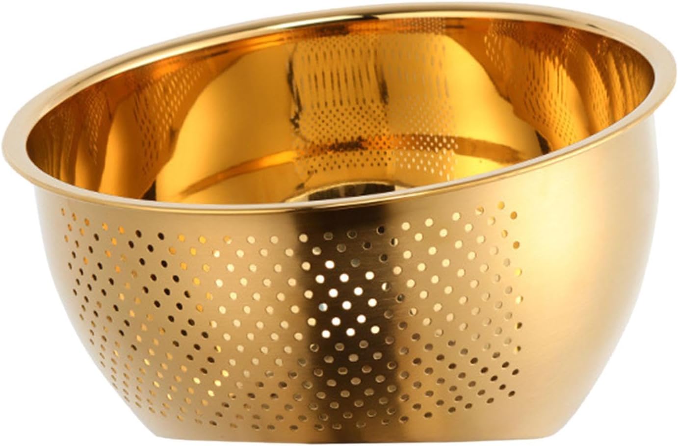 YWJLQH Gold Large Stainless Steel Colander with Side Drainers