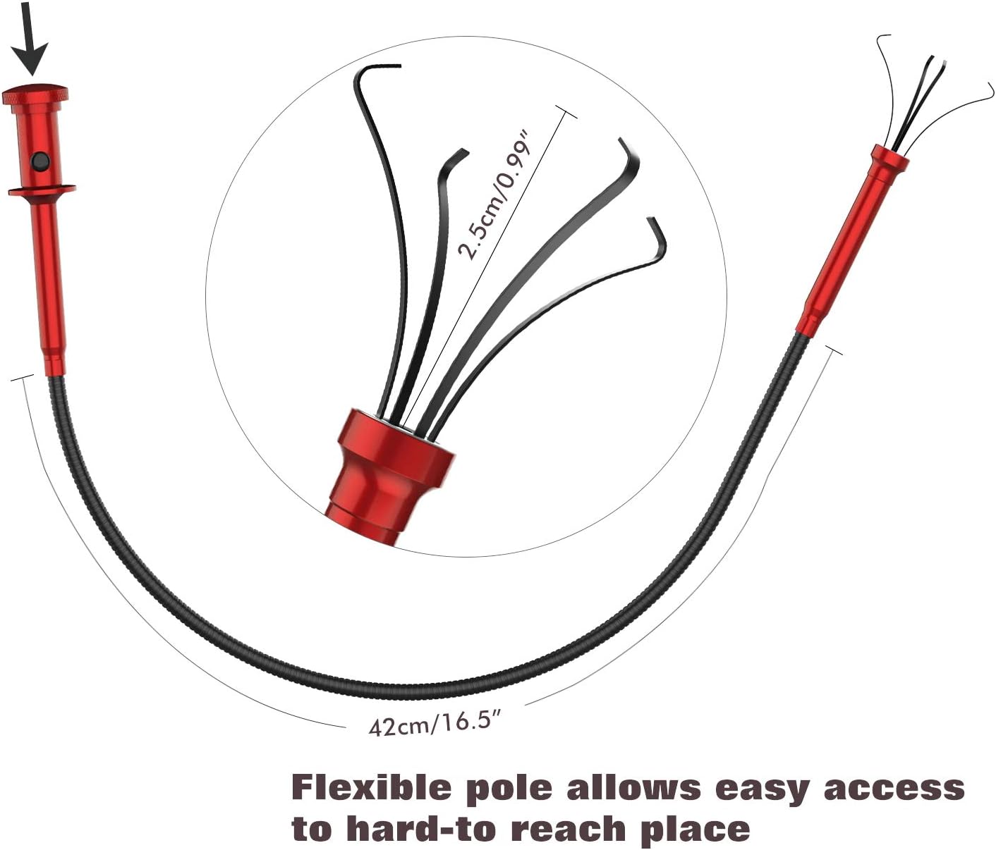 Housolution Grabber Tool with LED Lights Red