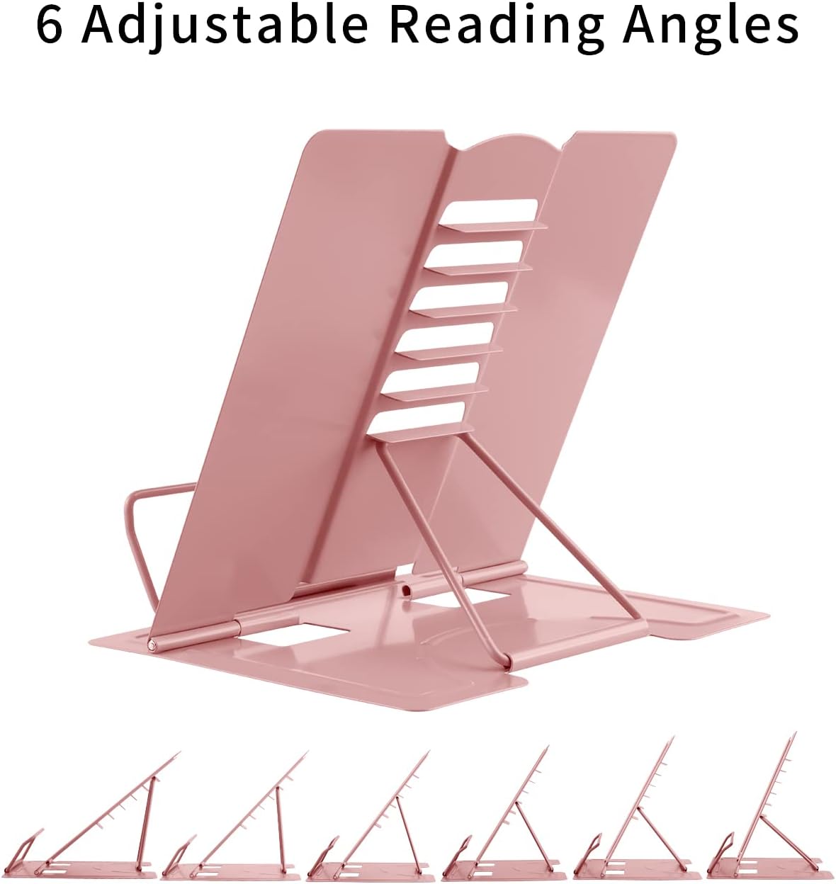 MSDADA Adjustable Book Stand for Reading and Cooking Morandi Pink