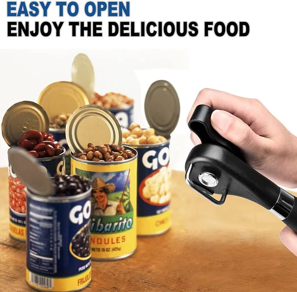 PAKITNER Safe Cut Can Opener - Manual Food Grade Stainless Steel Ergonomic