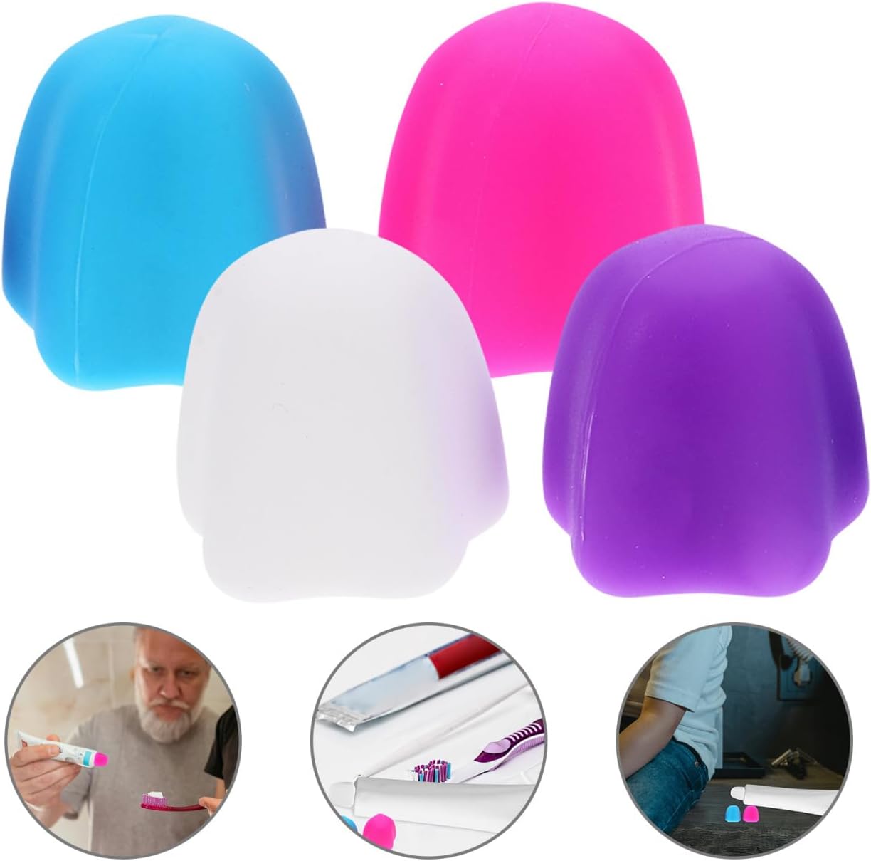 OATIPHO 4Pcs Toothpaste Squeezers with Color Caps