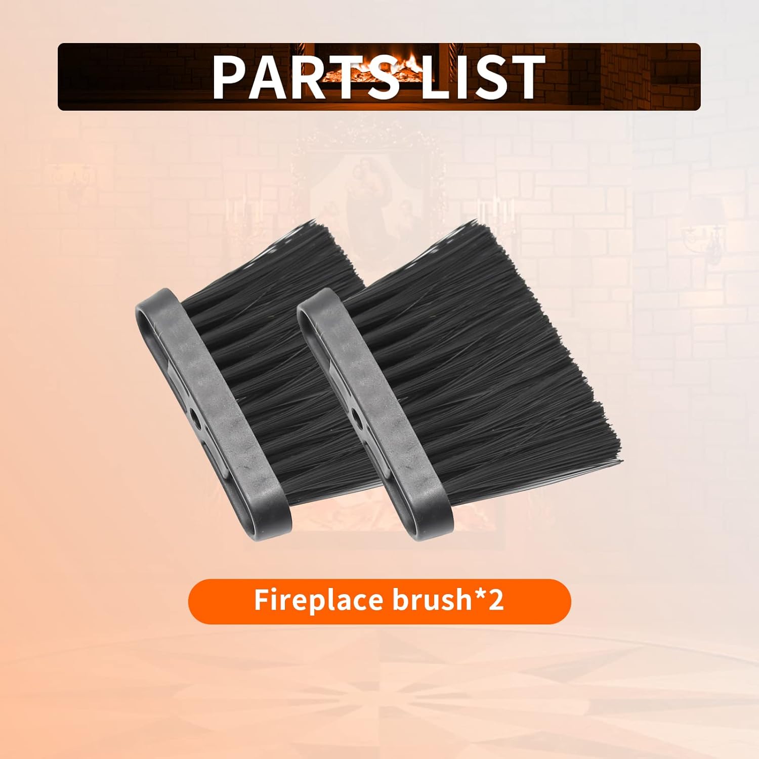 UOIENRT 2 Pcs Oblong Fireplace Brush with Large PP Handle and Replacement Head