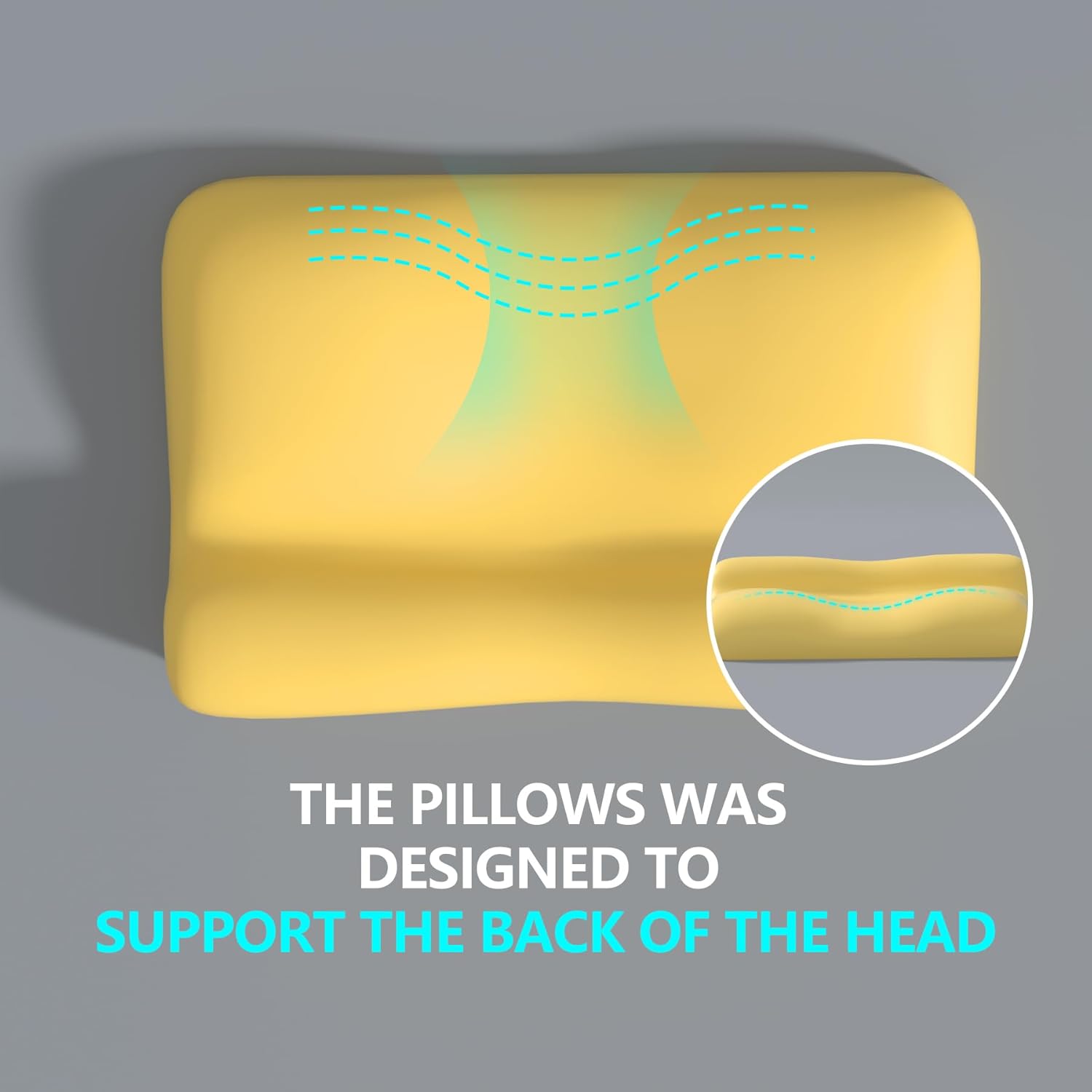 RESTCLOUD Contour Memory Foam Neck Pillow for Back and Side Sleepers