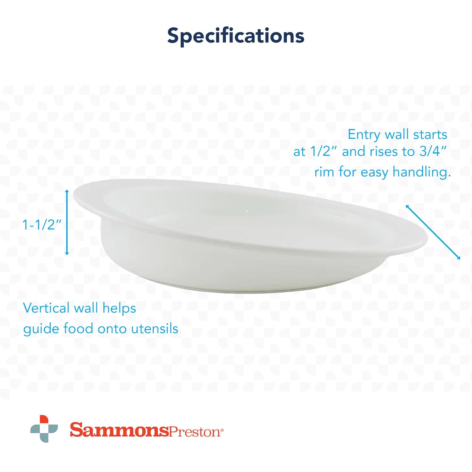 Sammons Preston Hi-Lo Scoop Plate 9 Non-Slip Eating Aid 1