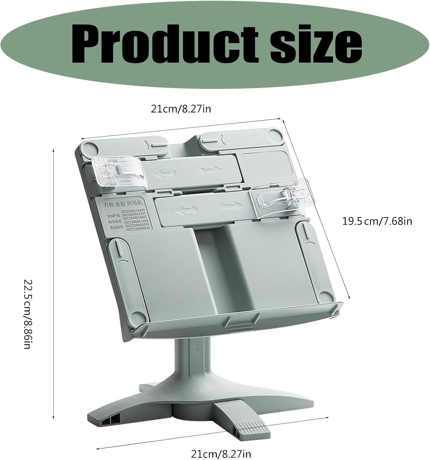 Folding Bookstand with Height and Angle Adjustments for Reading and Cooking