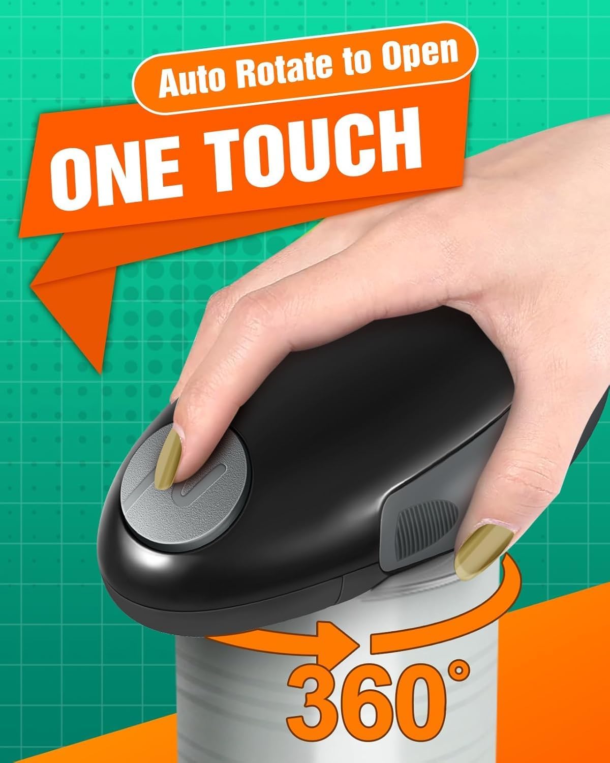 One-touch Electric Can Opener - Safe and Easy to Use