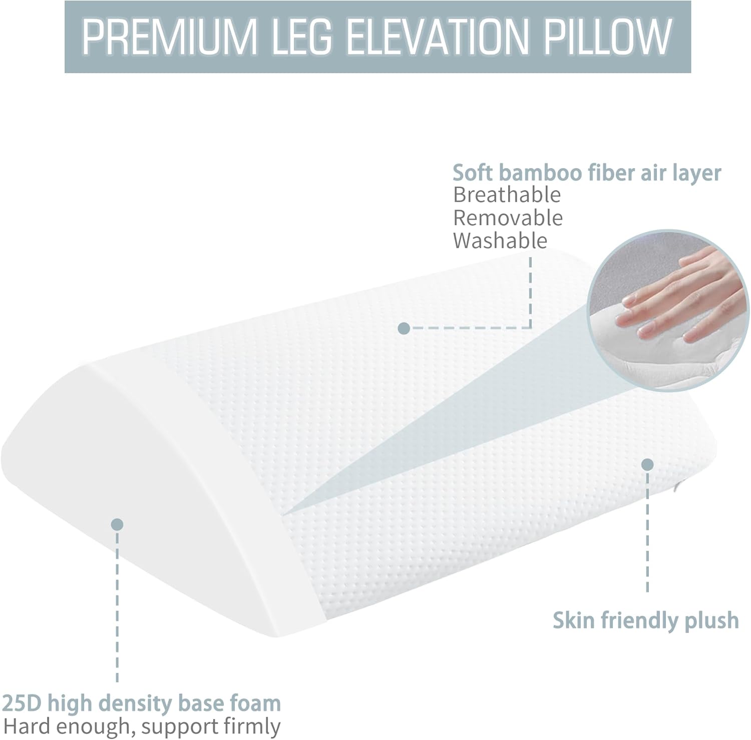 Ziiyllean Knee Wedge Pillow for Leg and Back Pain Relief
