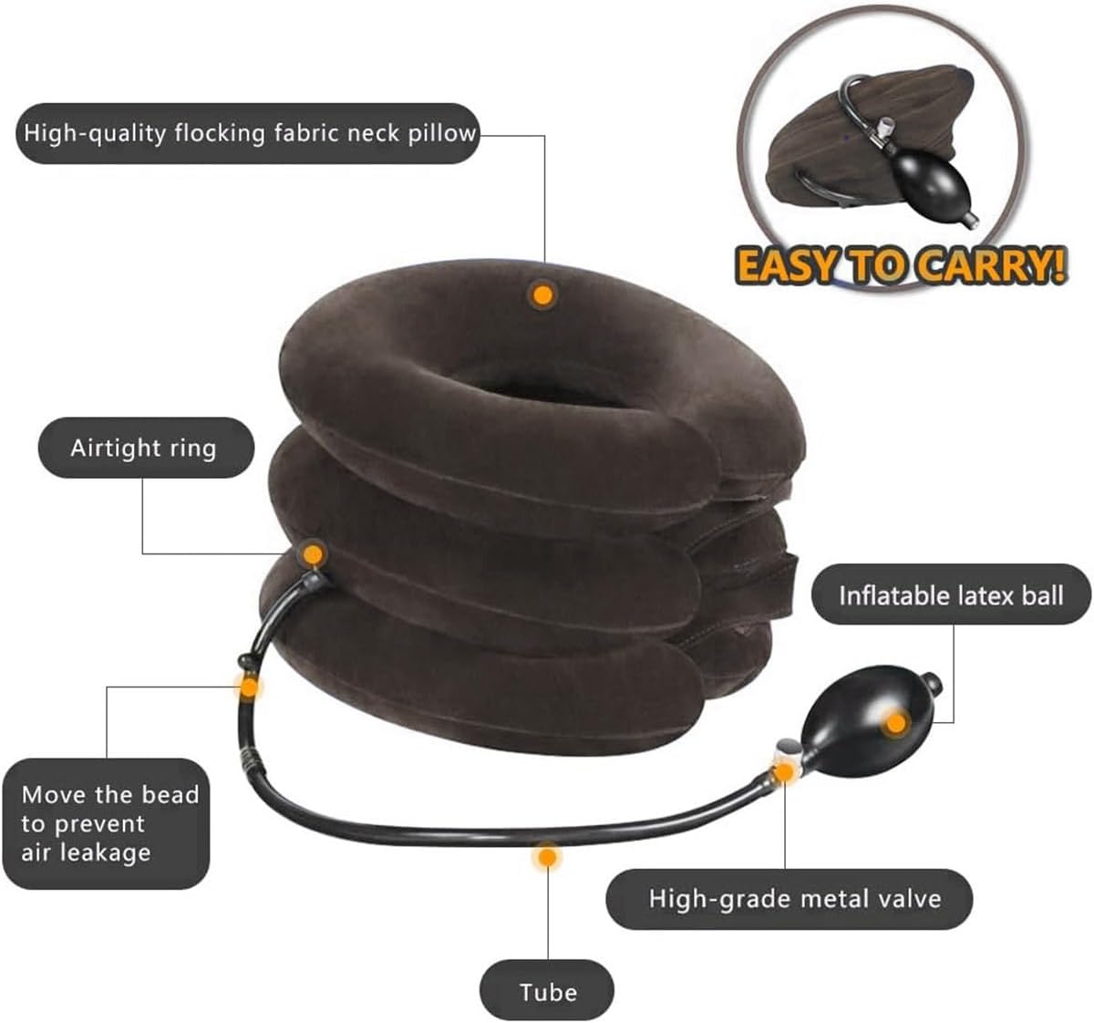 S Inflatable Neck Traction Device for Pain Relief