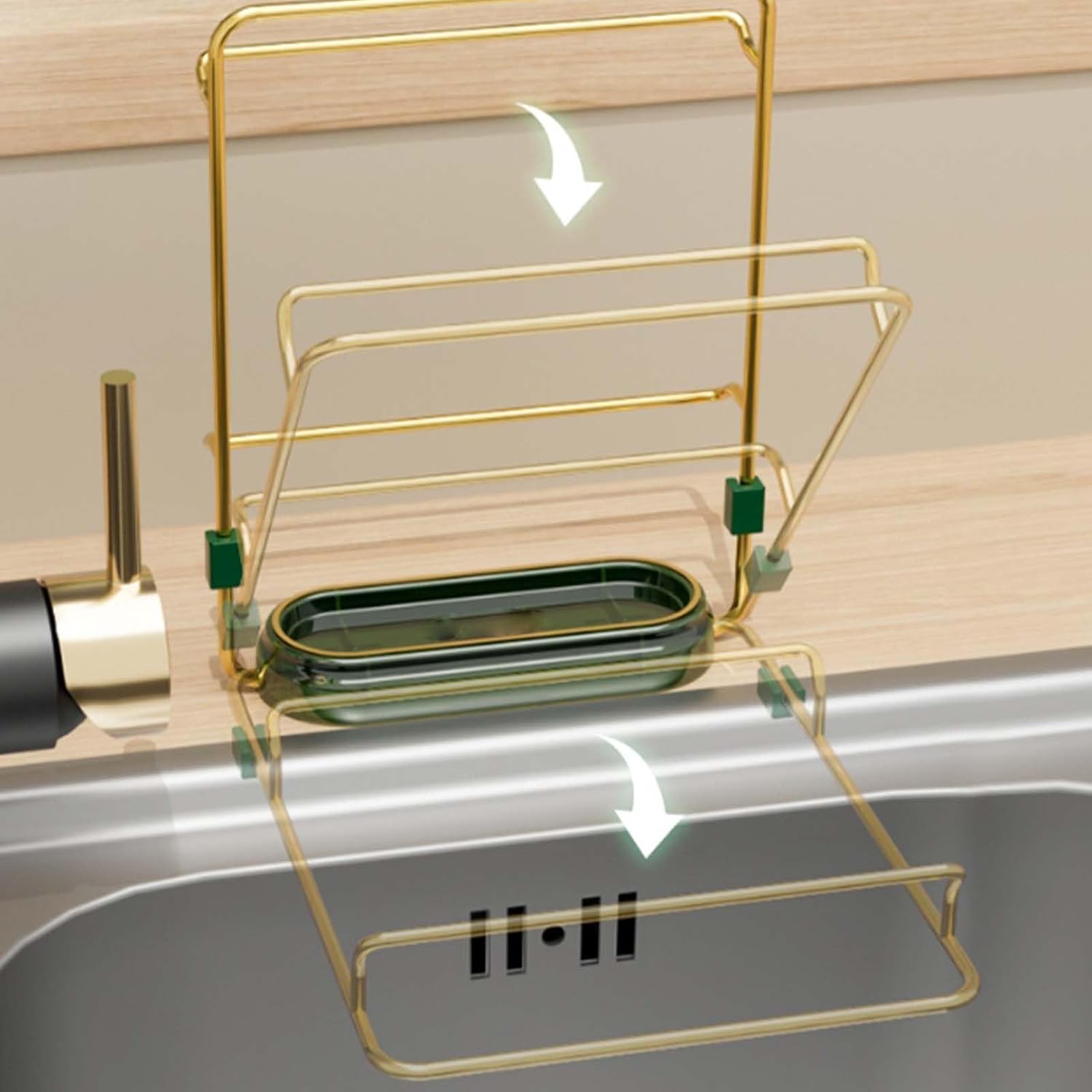 Foldable Suction Cup Waste Rack with 200 Mesh Bags
