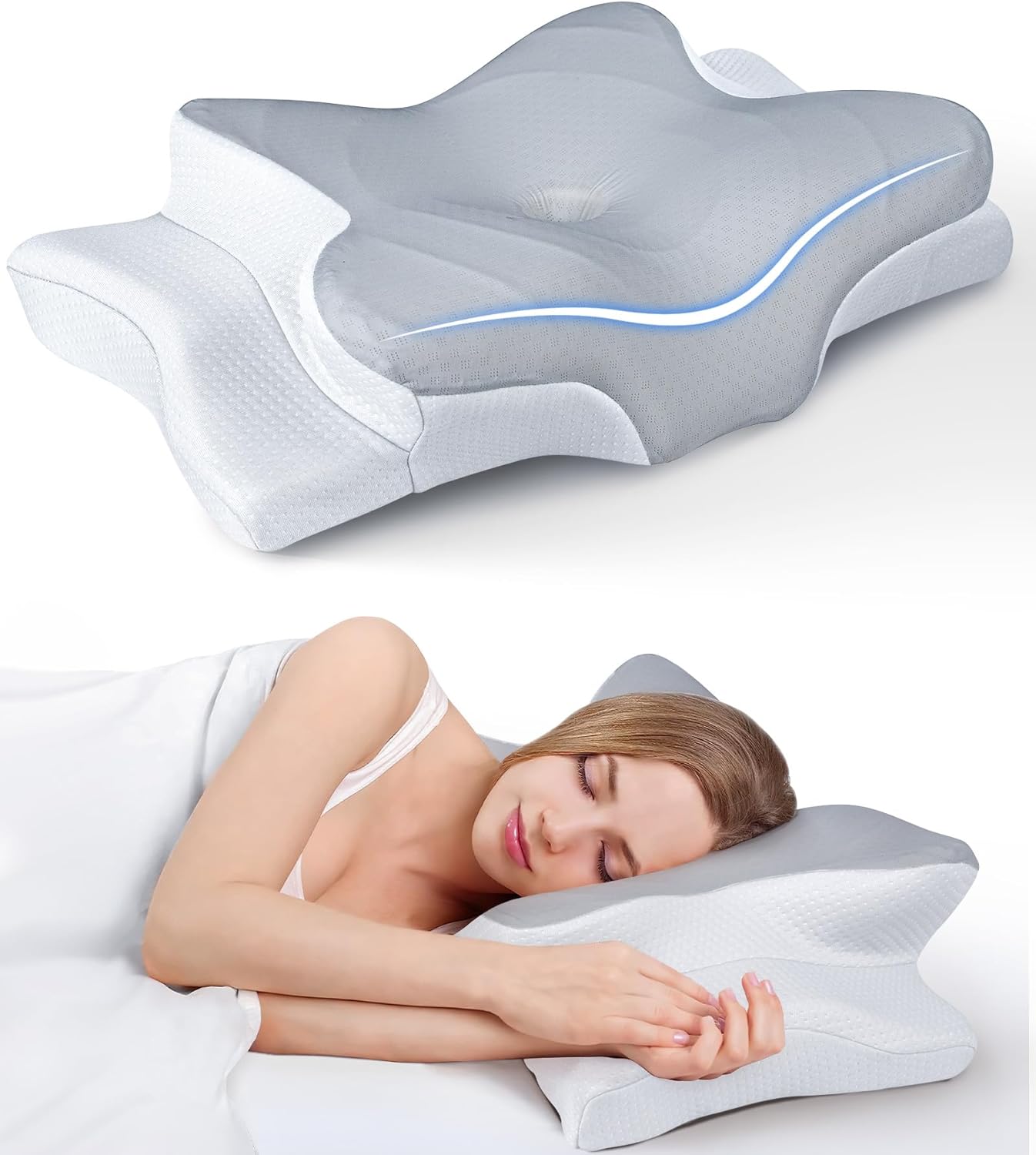 Cozyplayer Cooling Pillow for Neck Pain Relief and Support