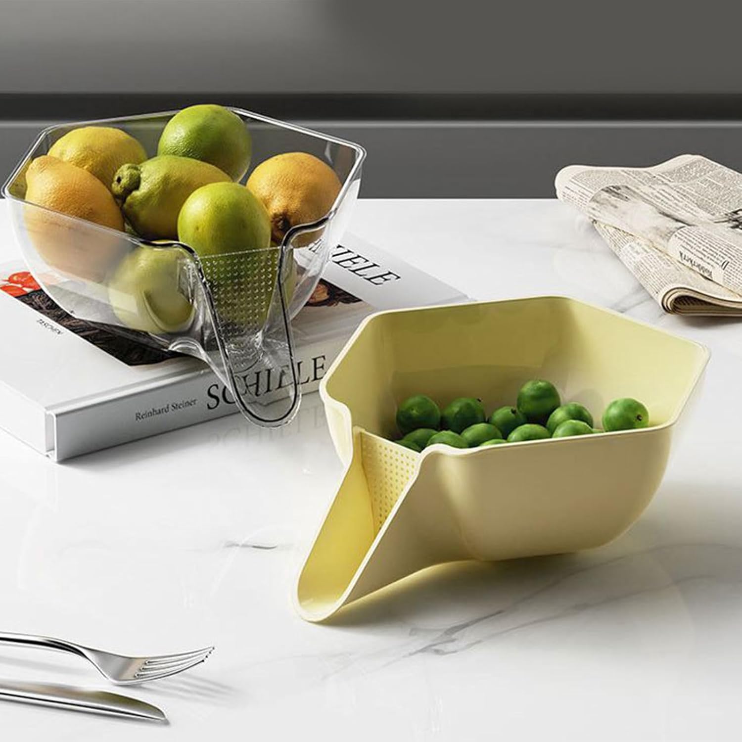 WEISUYUUS Kitchen Multi-Functional Drain Basket for Rice and Vegetable Washing