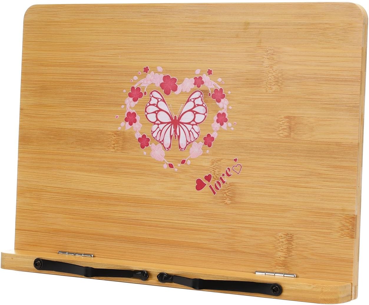 MEGREZ Bamboo Cookbook Stand with Butterfly Design 1