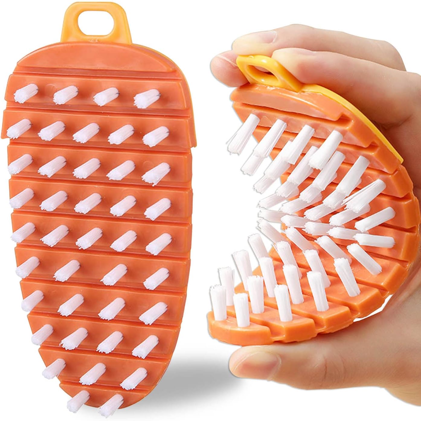 Tiankohelan 2 Pcs Bendable Vegetable Brush for Cleaning Fruits and Vegetables