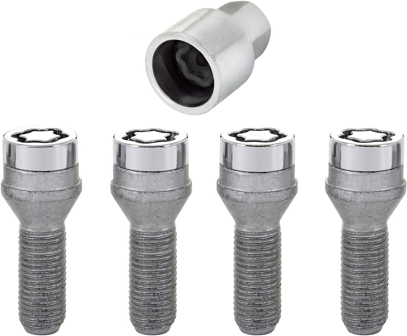 McGard 27181 Chrome Bolt Style Wheel Locks Set of 4 1