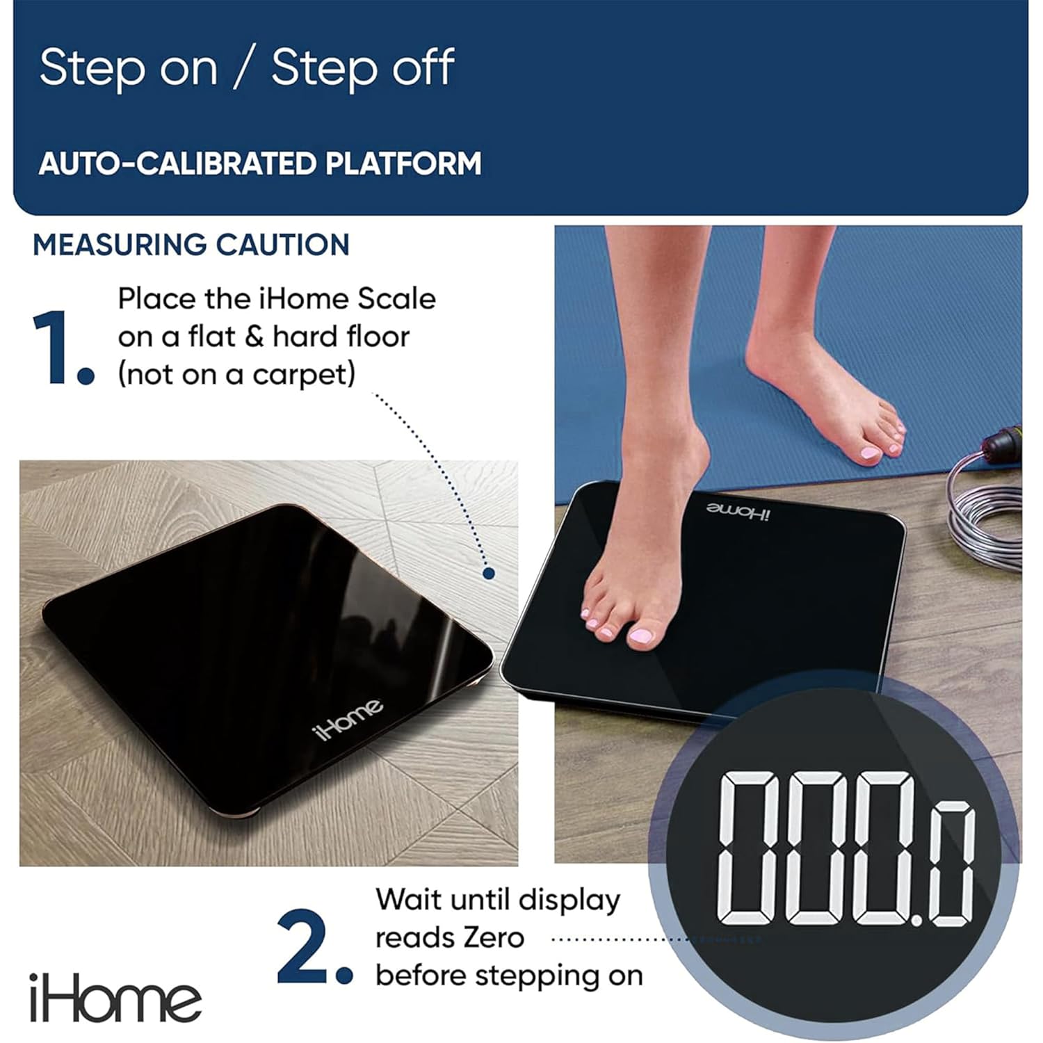 iHome Digital Scale for Body Weight Black