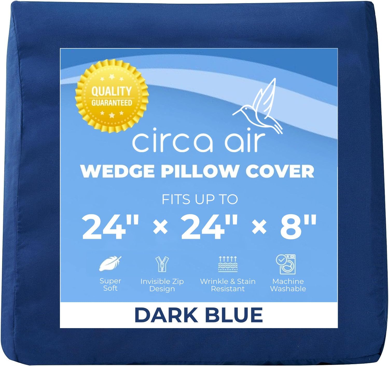 Circa Air Wedge Pillow Cover - Ultra Soft Microfiber Zippered 24x24x8