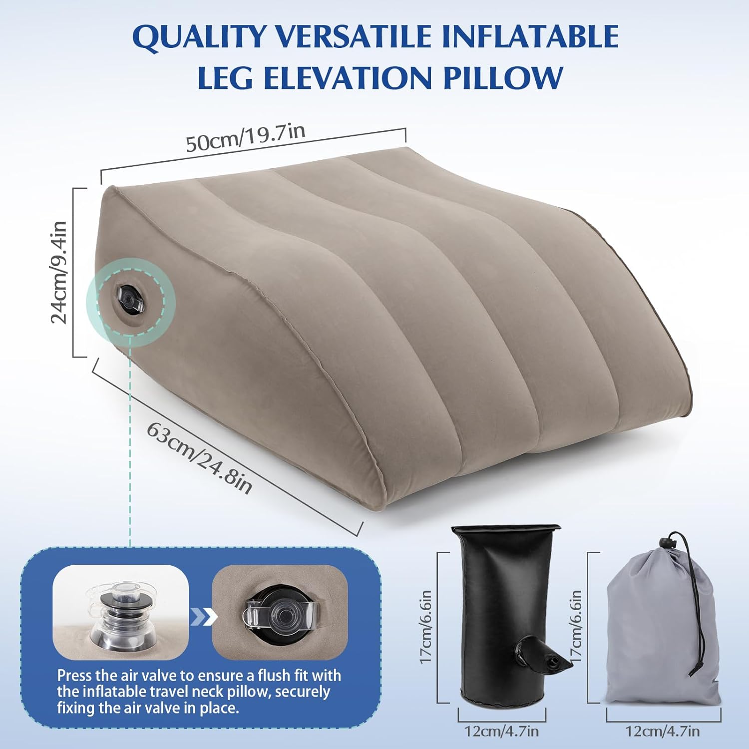 Stickermask Inflatable Leg Elevation Pillow for Swelling Relief and Better Sleep