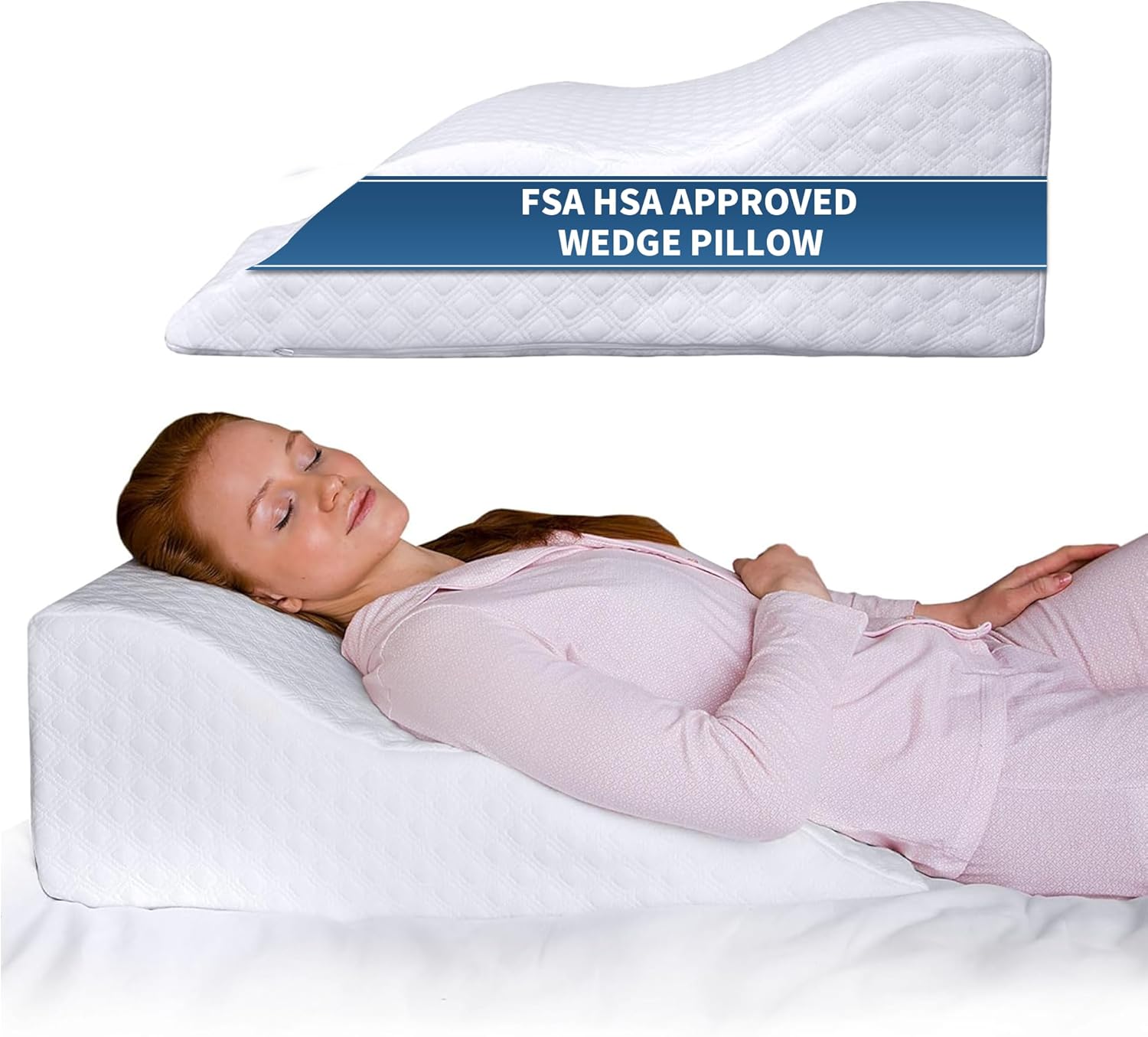 Aeris FSA Eligible Memory Foam Wedge Pillow for Sleep Support