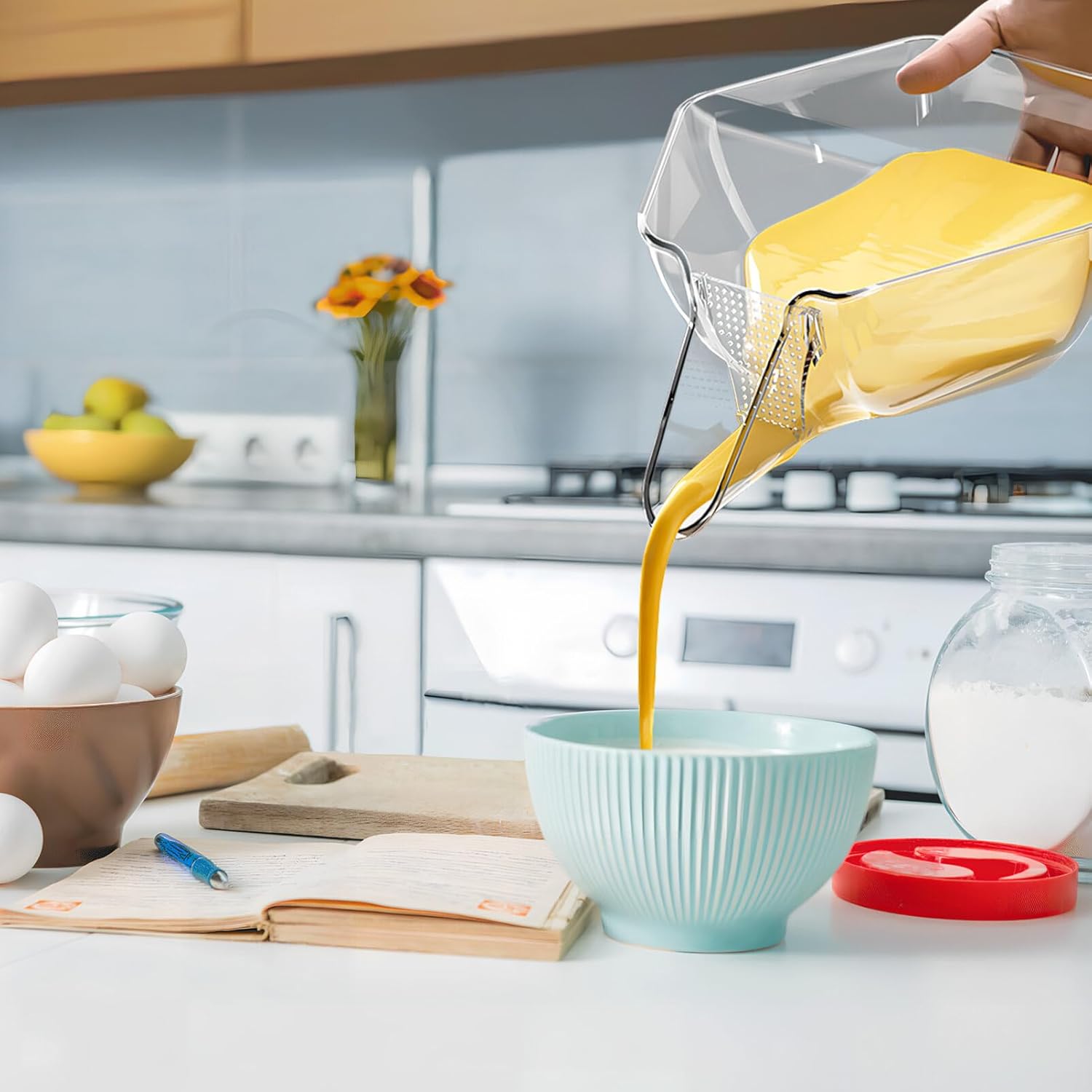 Cabilock Drain Basket Plastic Rice Strainer Colander