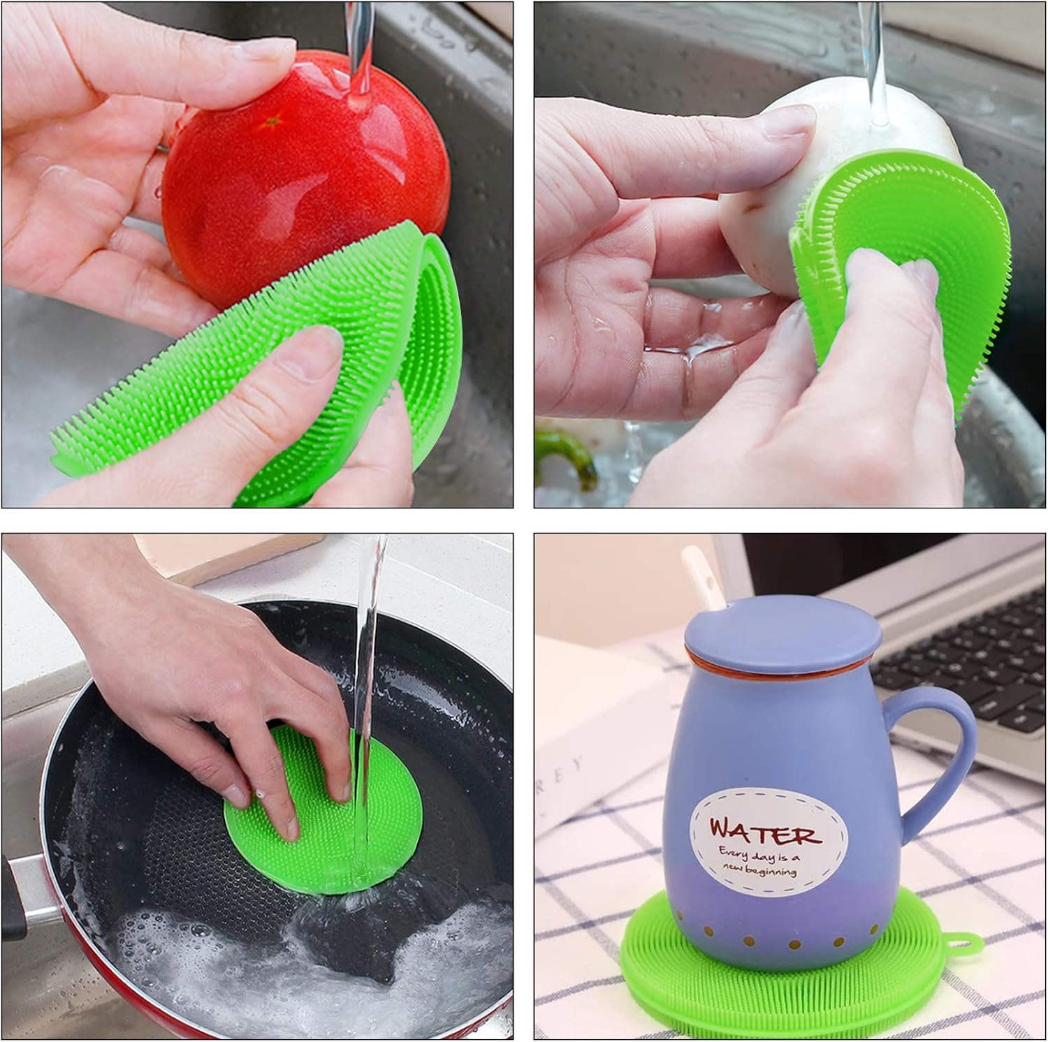 Openfly 5 Piece Flexible Fruit and Vegetable Brush Set