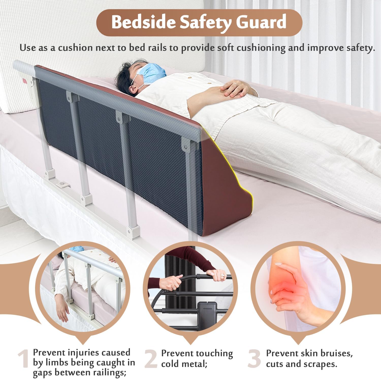 AOSSA Bed Rail Foam Wedge for Elderly Safety and Comfort