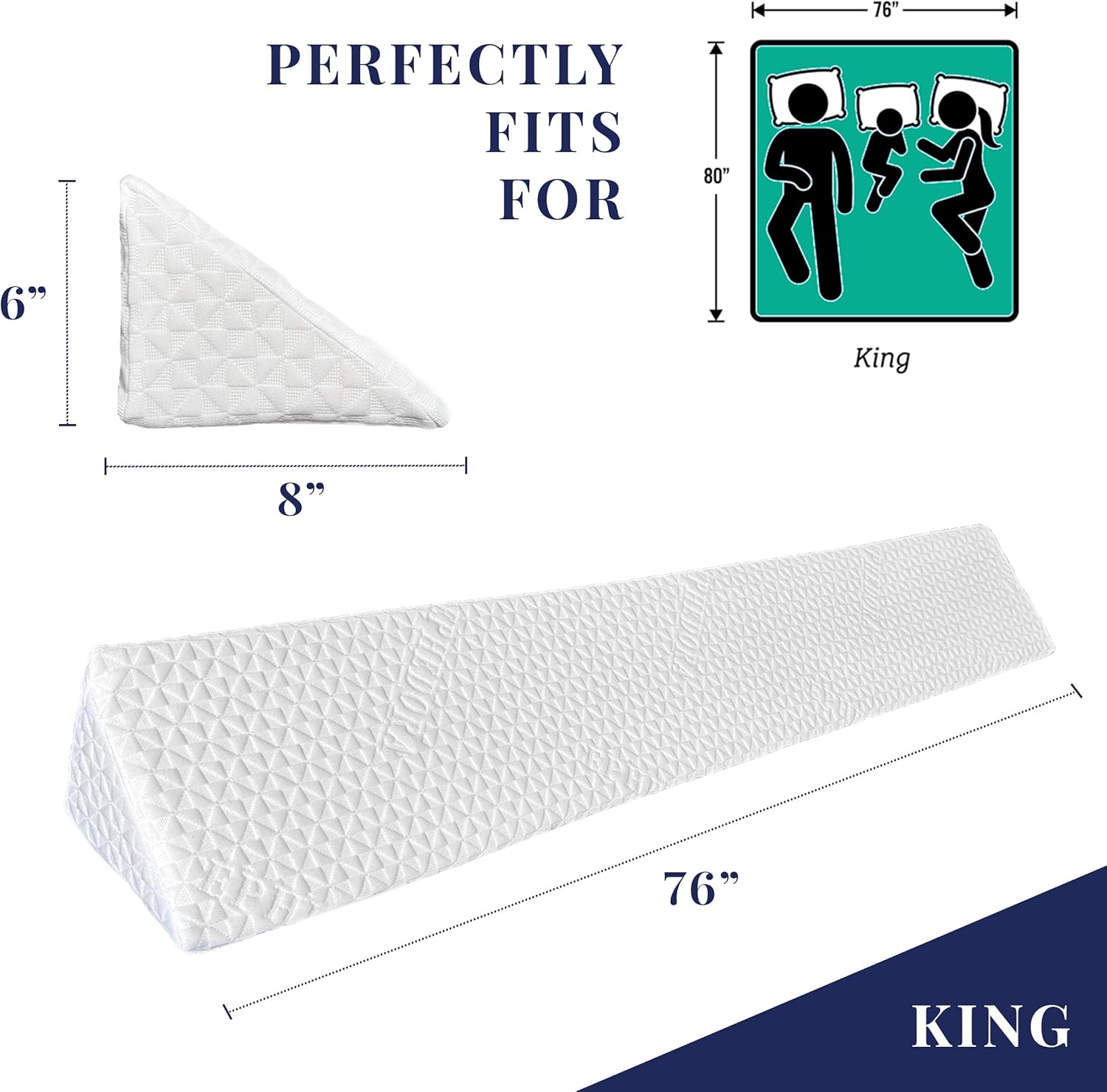 Triangle Bed Wedge Pillow - Gap Filler for Headboard and Mattress