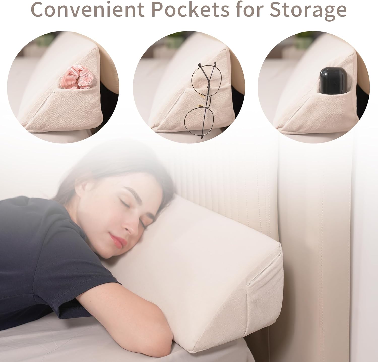 Aurako Triangular Bed Wedge Pillow for Head Foot and Side Support