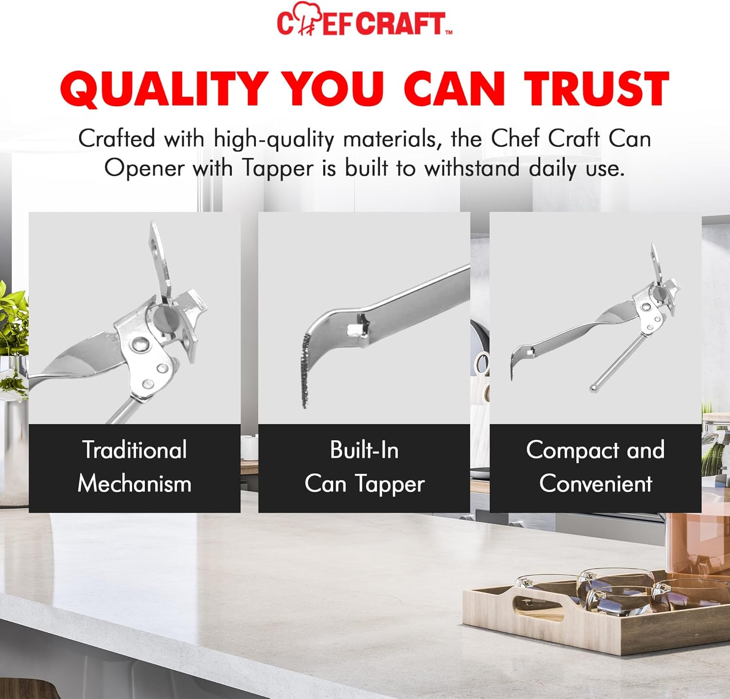 Chef Craft Select Can Opener with Tapper 65 Inch 1