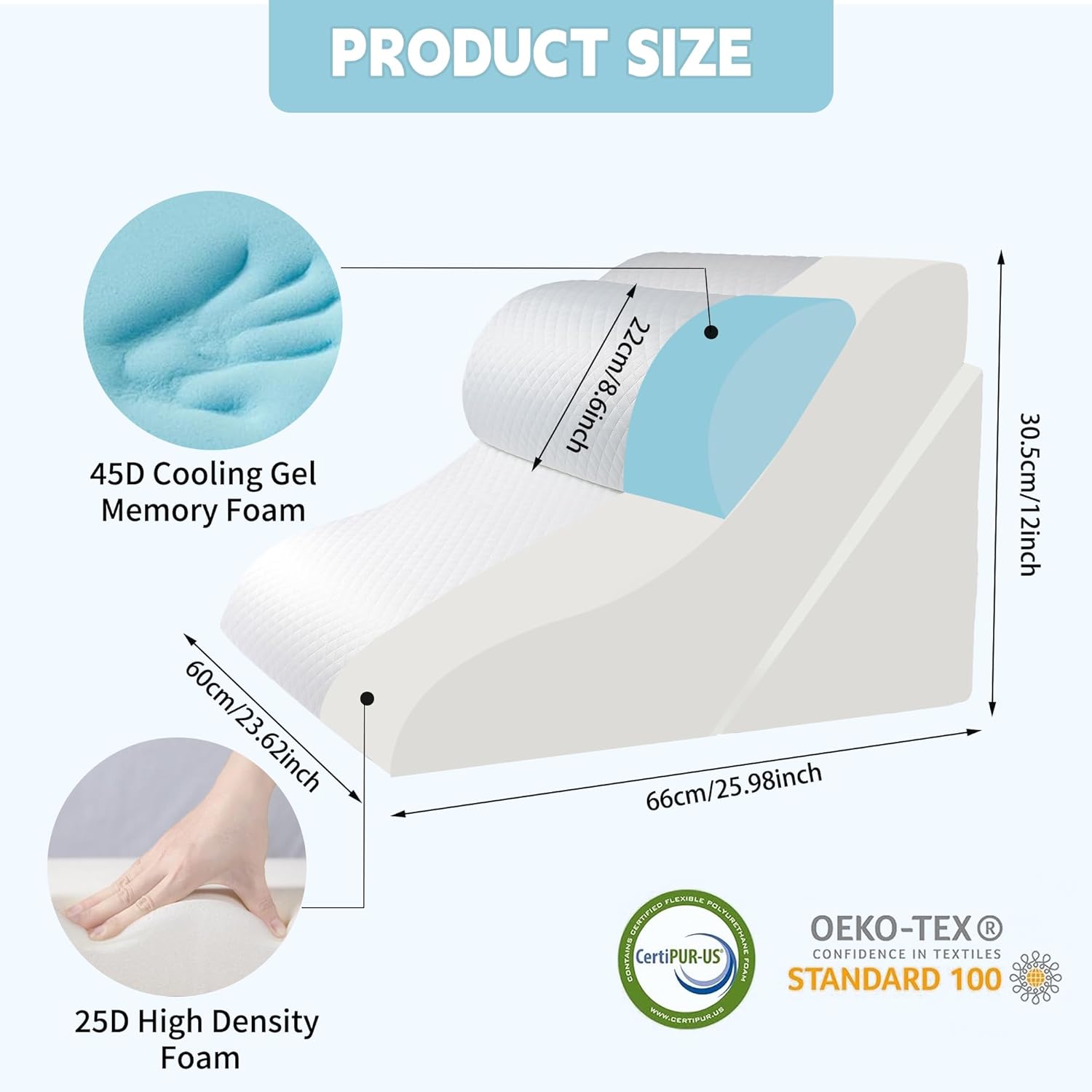 3PCS Adjustable Wedge Pillow Set for Sleep Relief