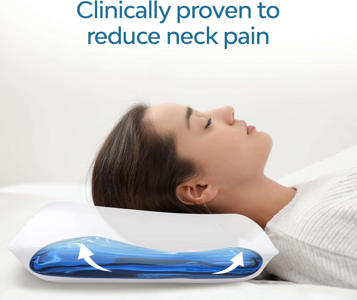 Mediflow Water Pillow with Memory Foam - Neck Pain Relief