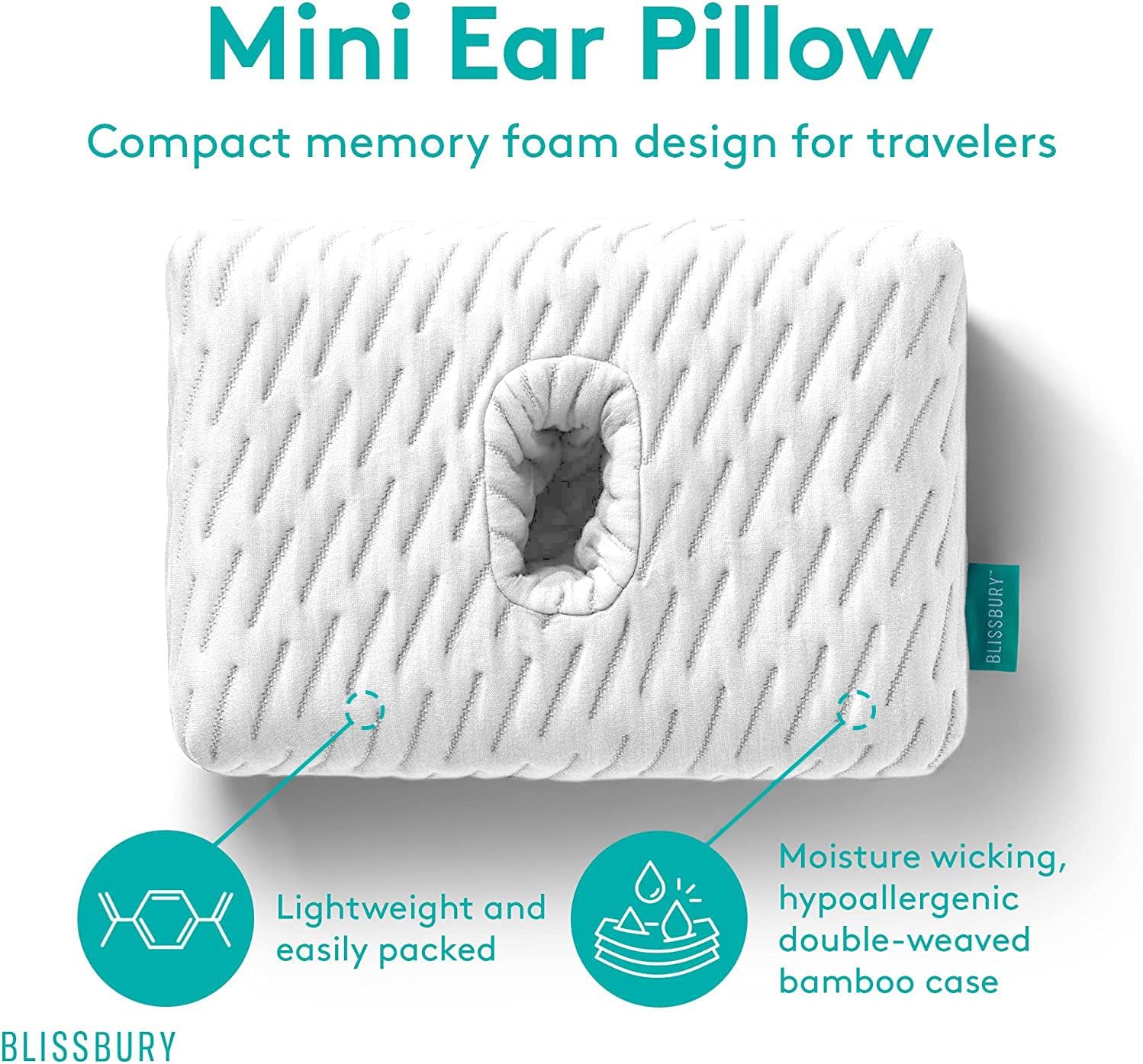 BLISSBURY Mini Ear Pillow with Cooling Foam