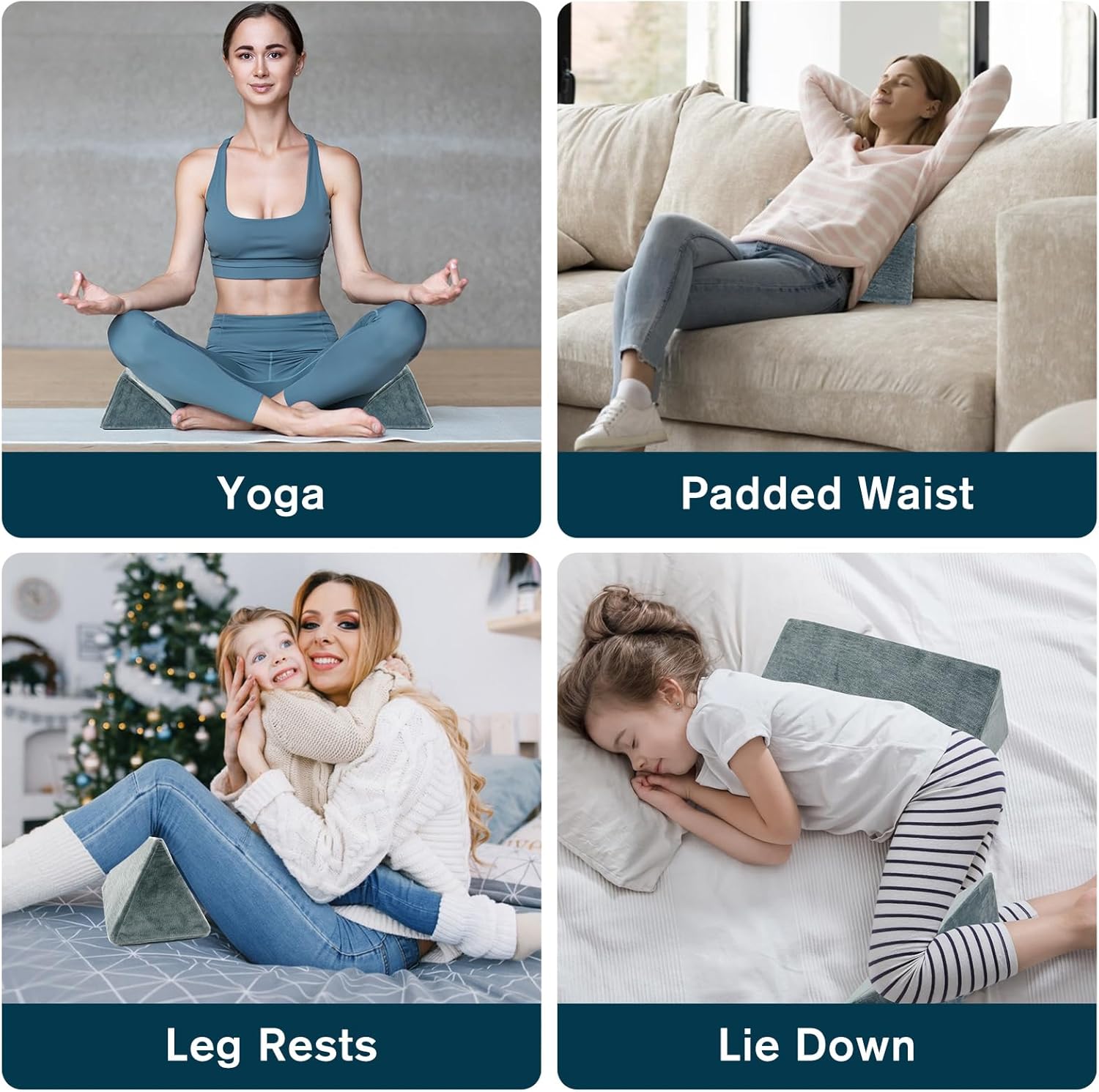 3 Pack Wedge Pillow for Leg Back Neck Support