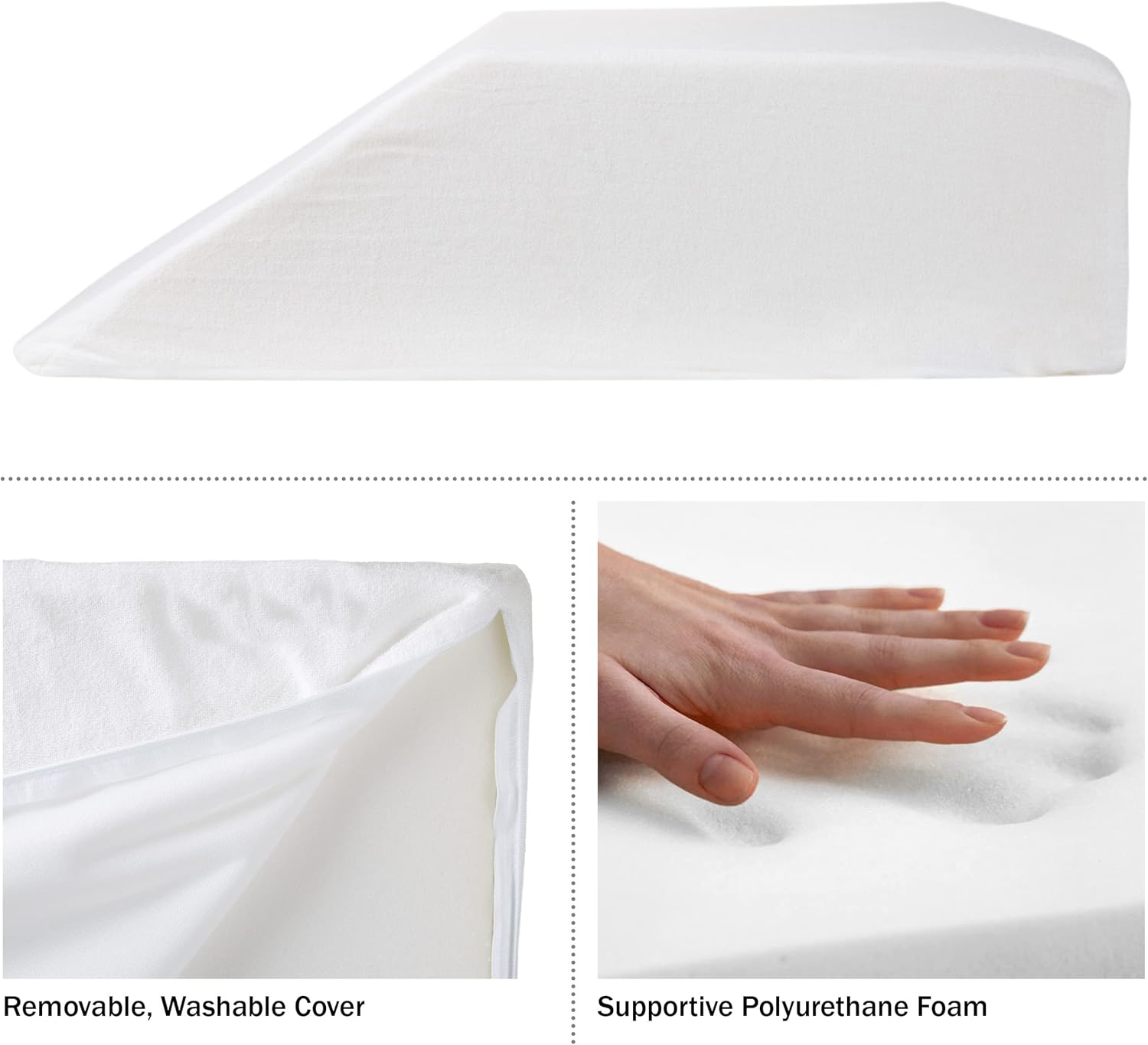Lavish Home Foam Wedge Pillow with Zippered Cover