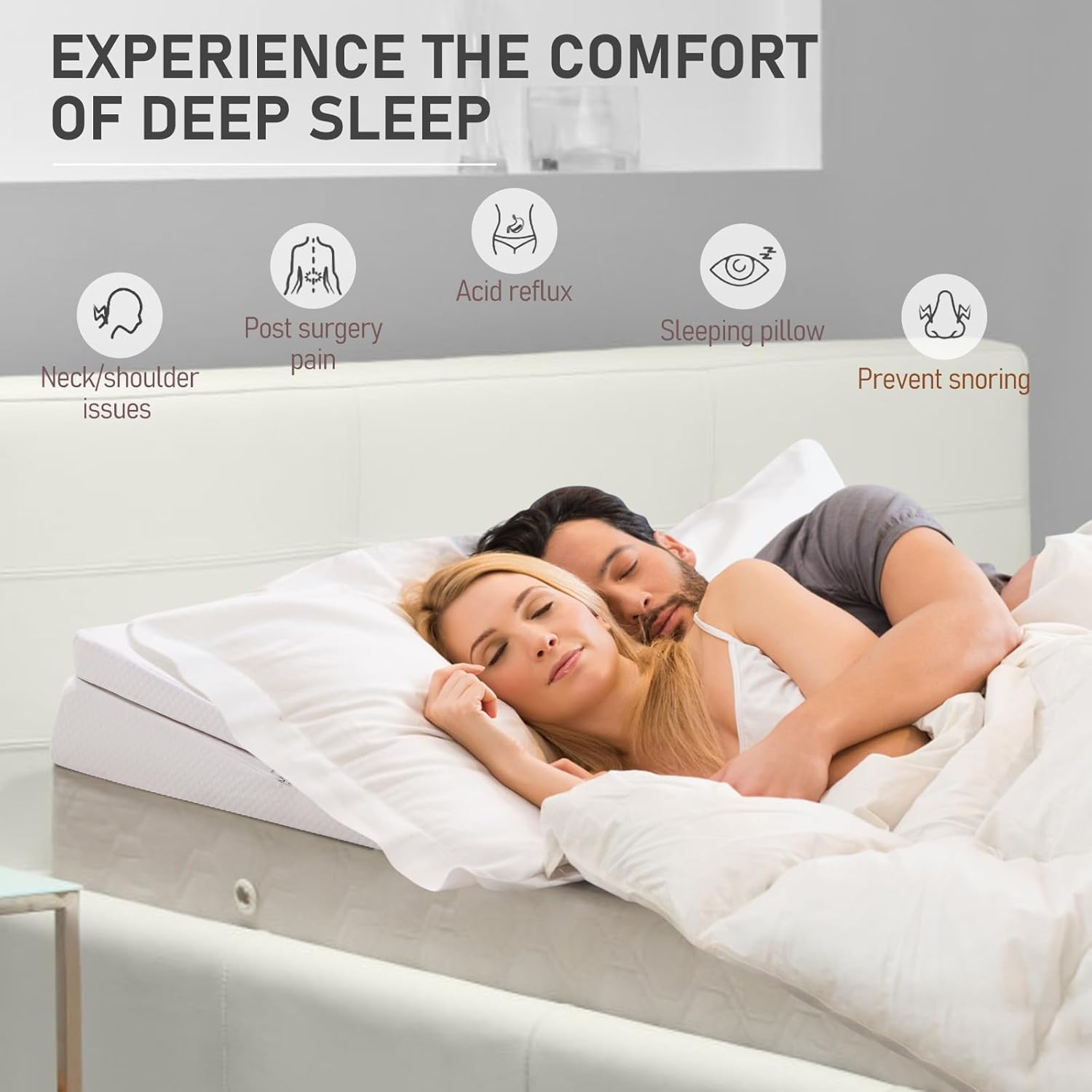 SUNYRISY Adjustable Bed Wedge Pillow with Washable Cover