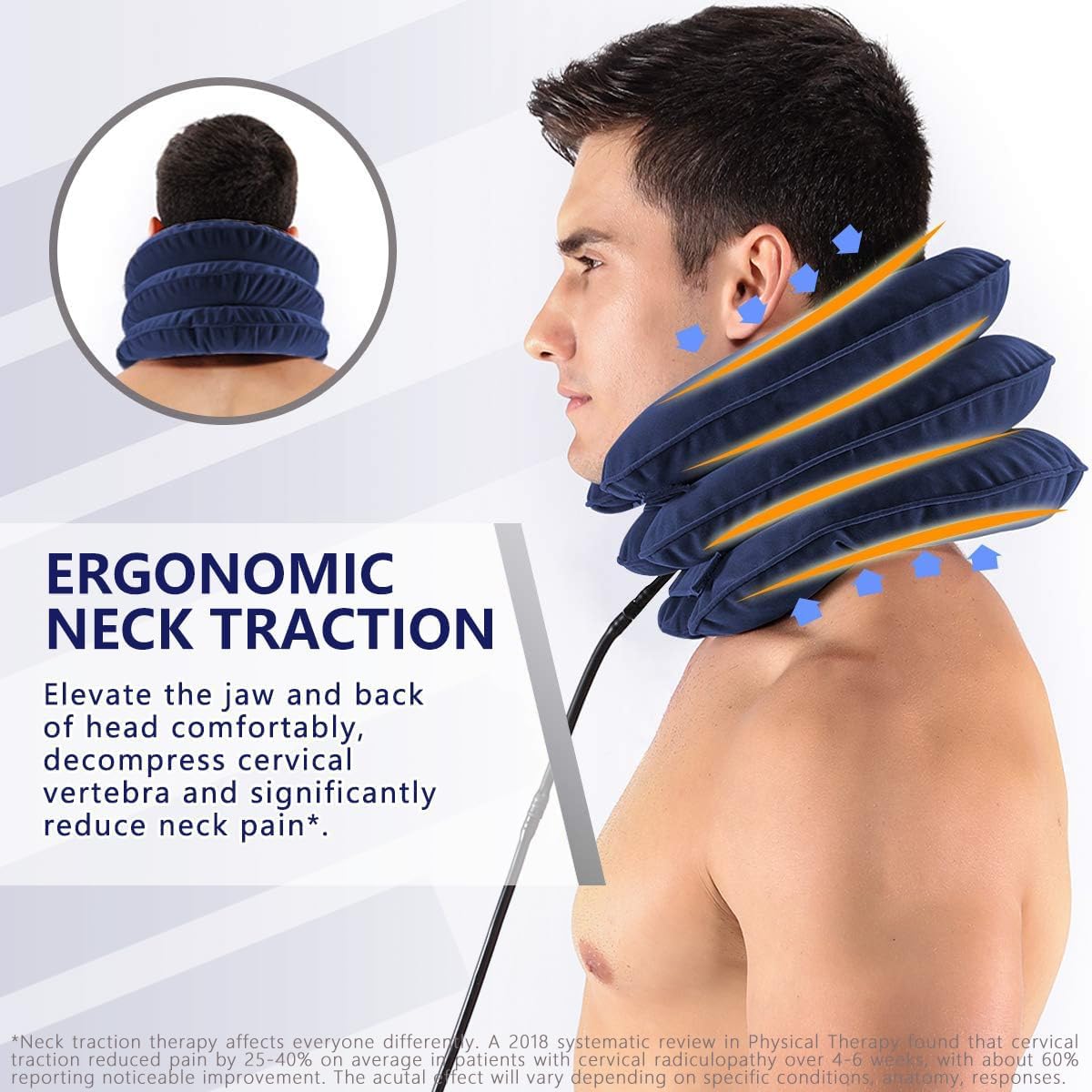 S Cervical Neck Traction Device - Adjustable Inflatable