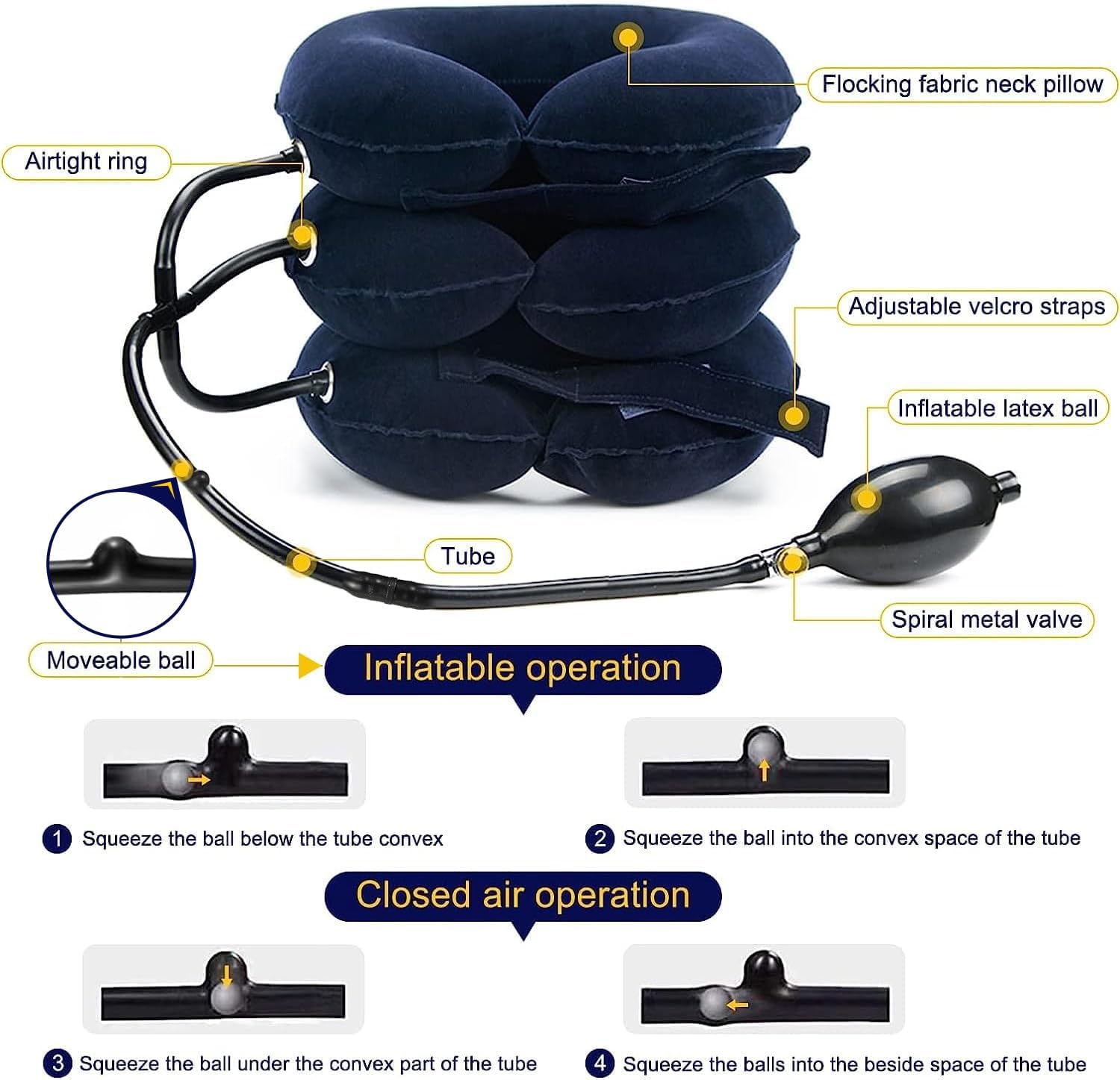 Adjustable Inflatable Neck Stretcher for Pain Relief 1