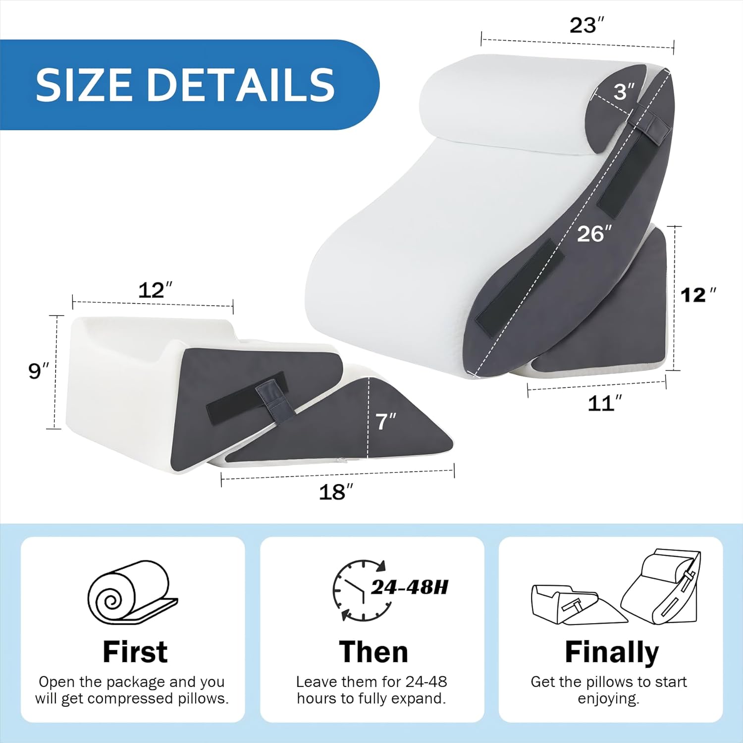 5Pcs Orthopedic Wedge Pillow Set for Post Surgery Relief 1