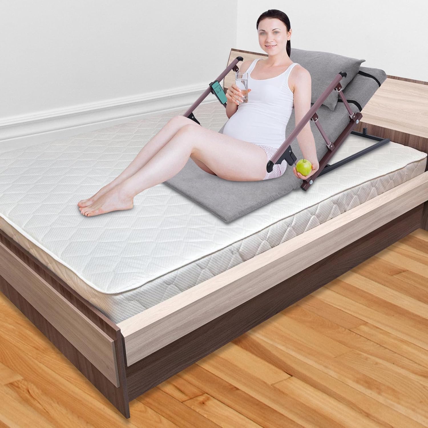 Electric Adjustable Bed Backrest with Remote Control and Guardrails 1