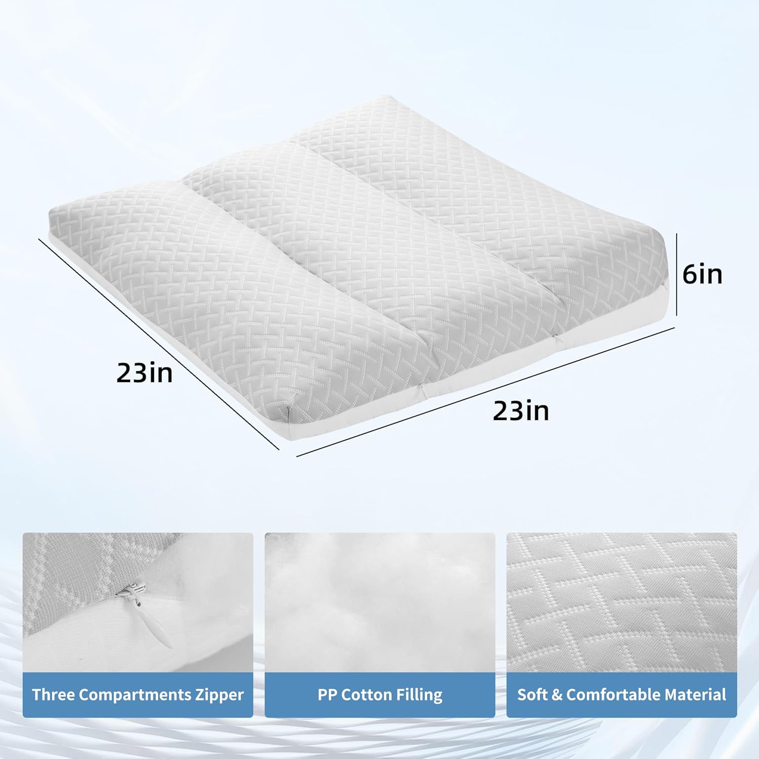 MABOZOO Adjustable Leg Elevation Pillow with Zippered Compartments