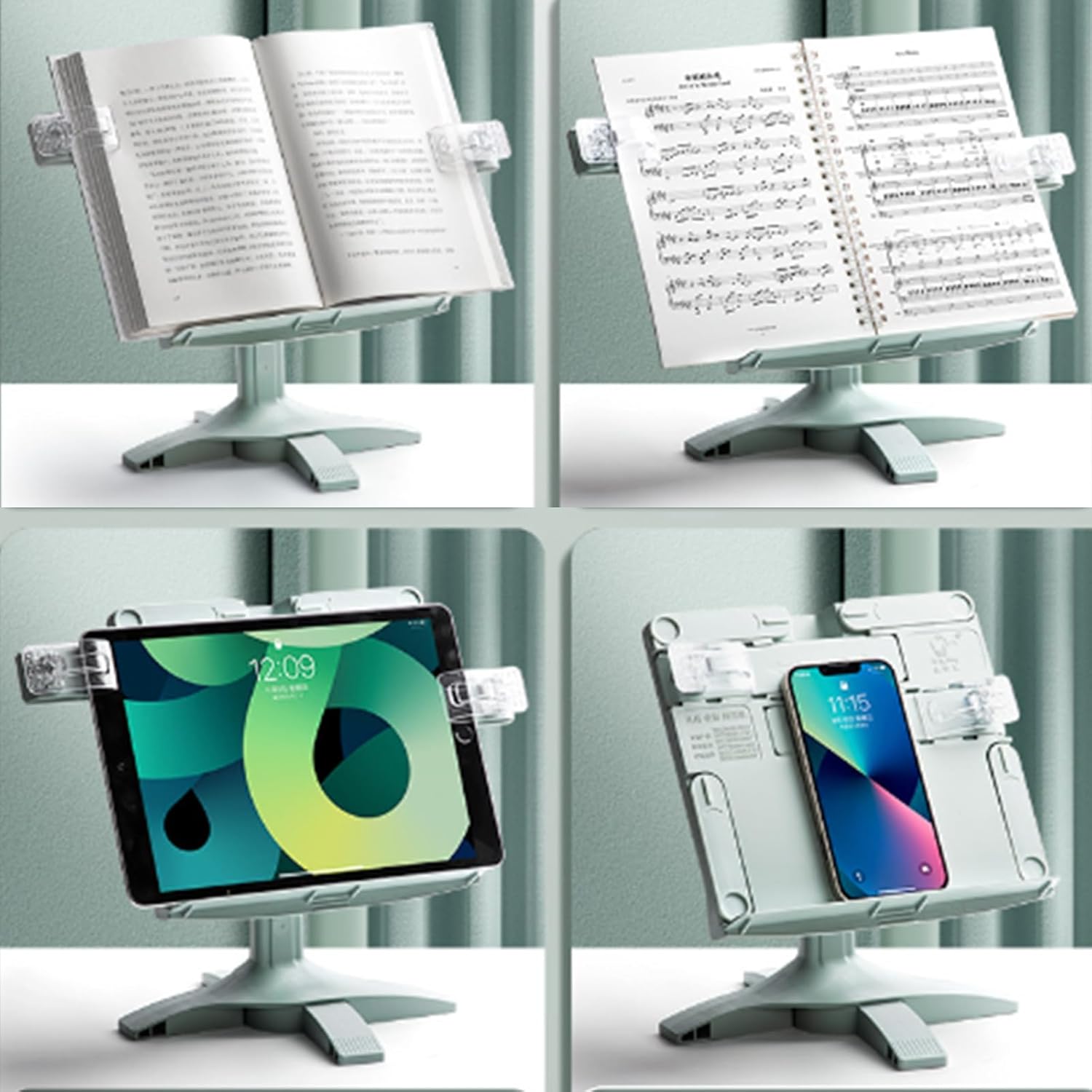 Adjustable Folding Bookstand for Reading Cookbooks and Textbooks