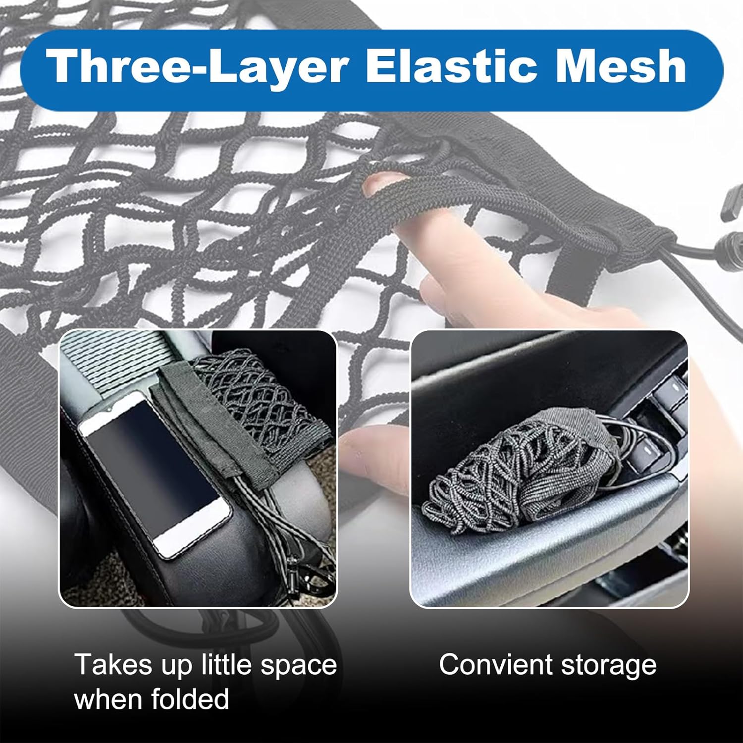 NARATI 3-Layer Car Mesh Organizer Storage Pocket