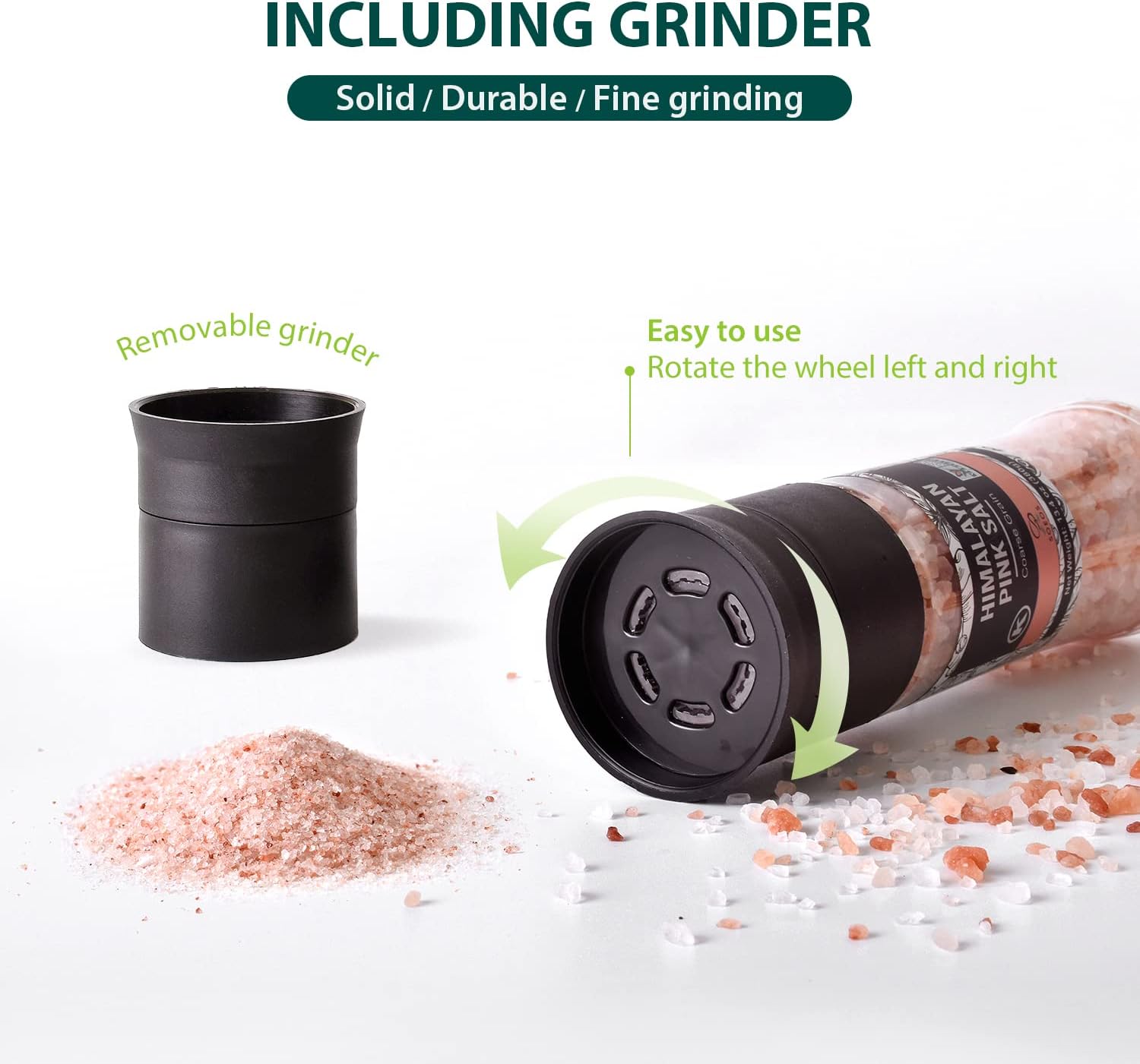 Soeos Salt Pepper Set with Grinder and Shaker 67oz 134oz