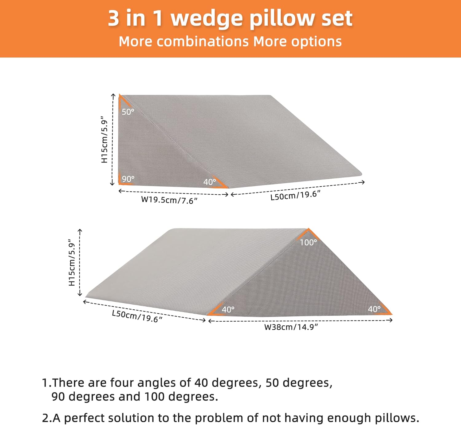 Fanwer 3-in-1 Bed Wedges Body Positioners Set 1