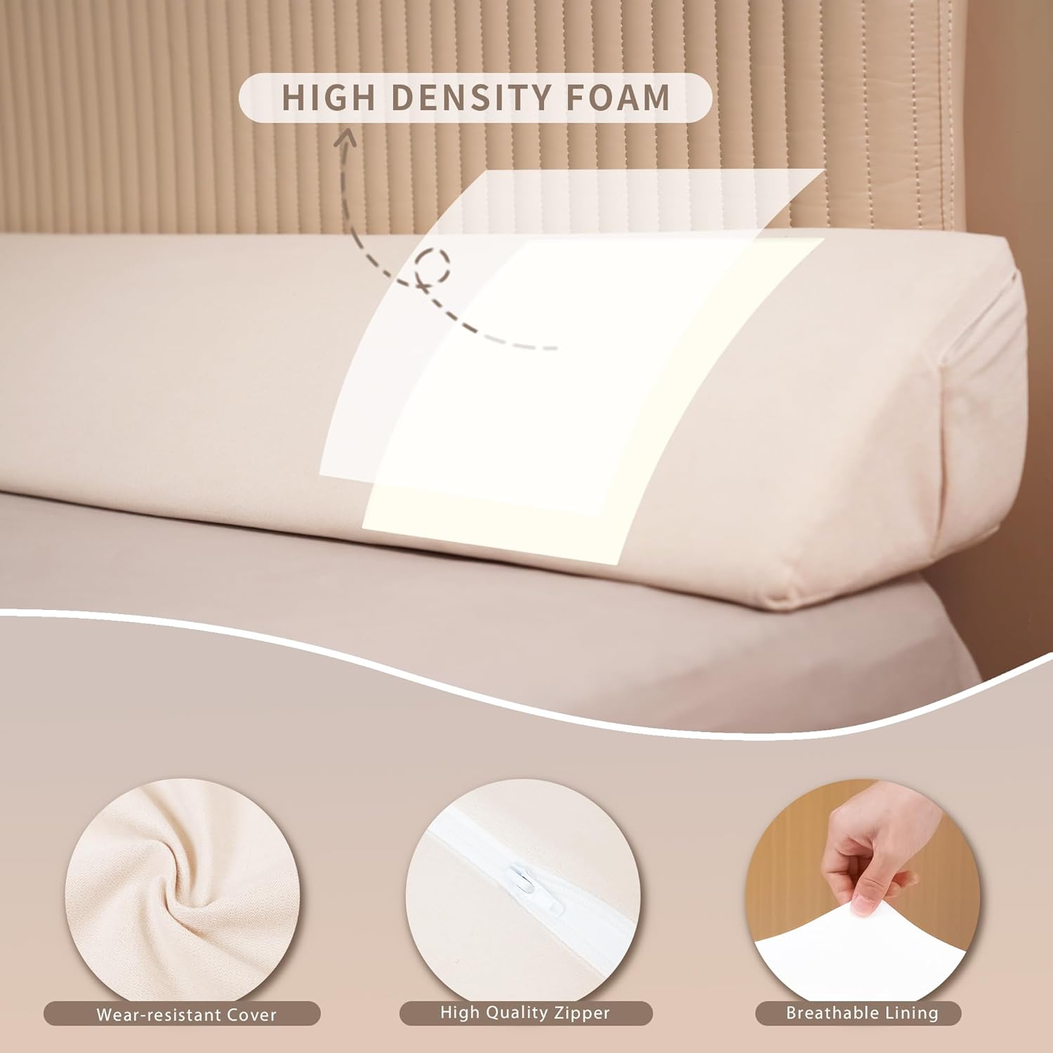 Aurako Triangular Bed Wedge Pillow for Head Foot and Side Support