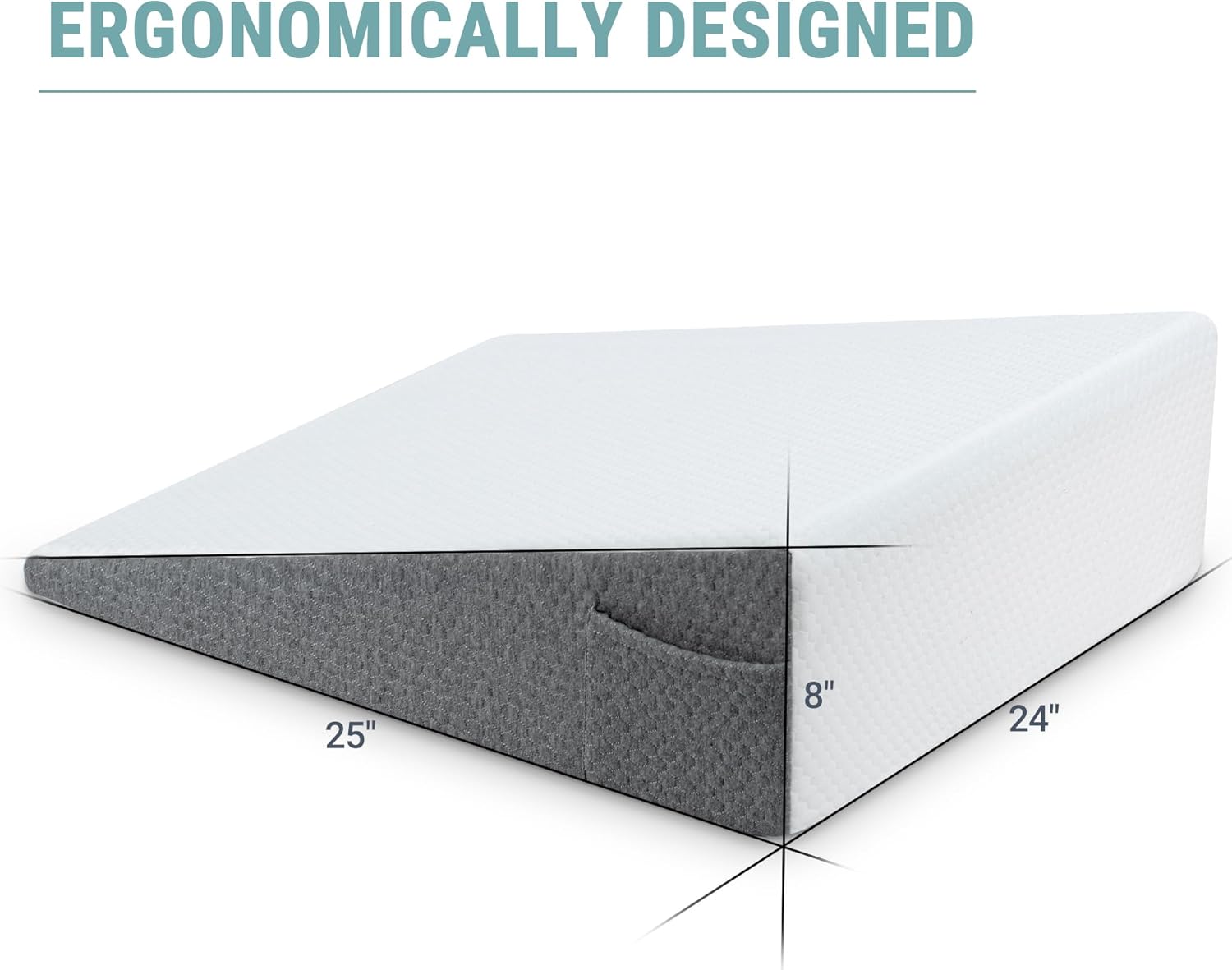 Howhom 8 Inch Foam Wedge Pillow for Back and Leg Support
