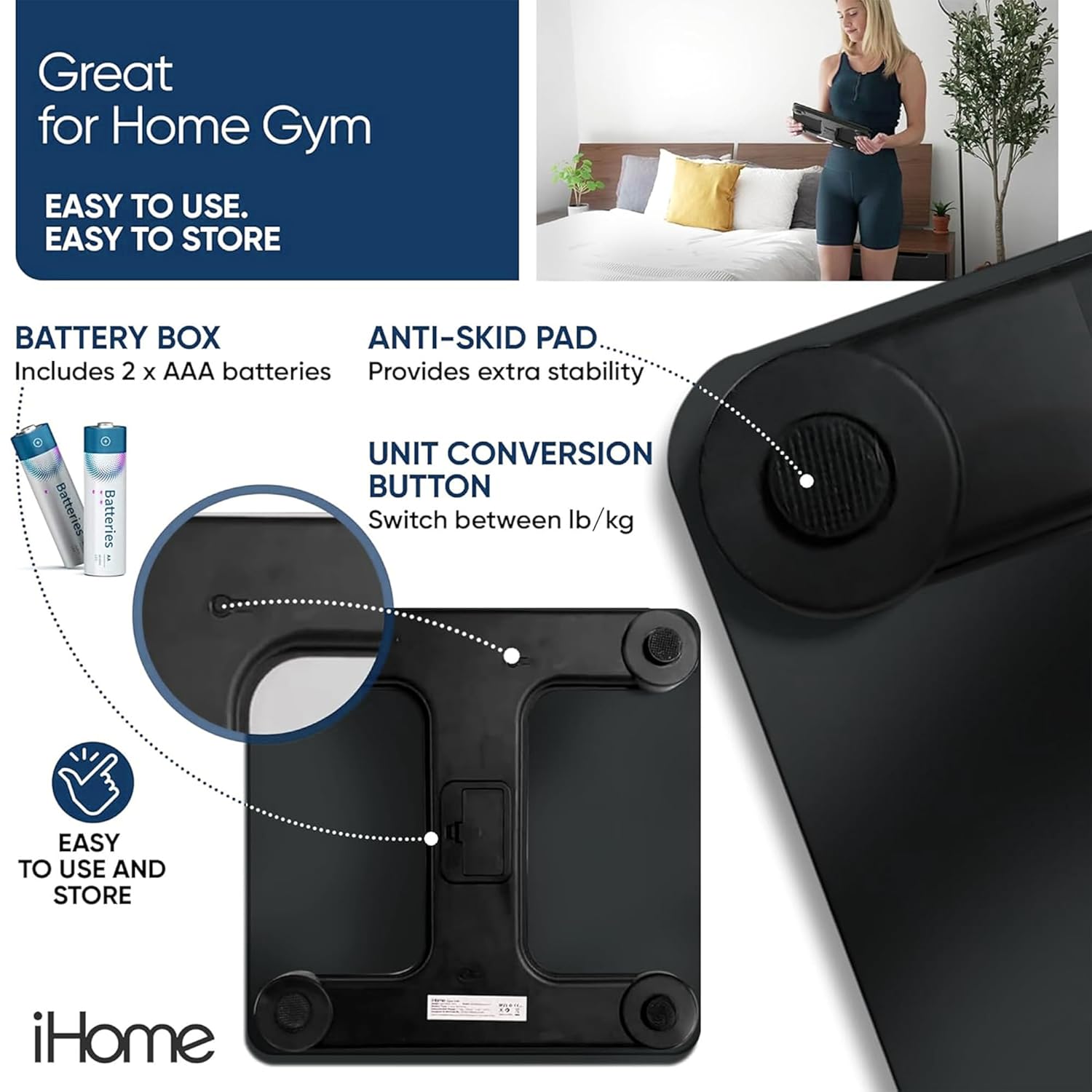 iHome Digital Scale for Body Weight Black