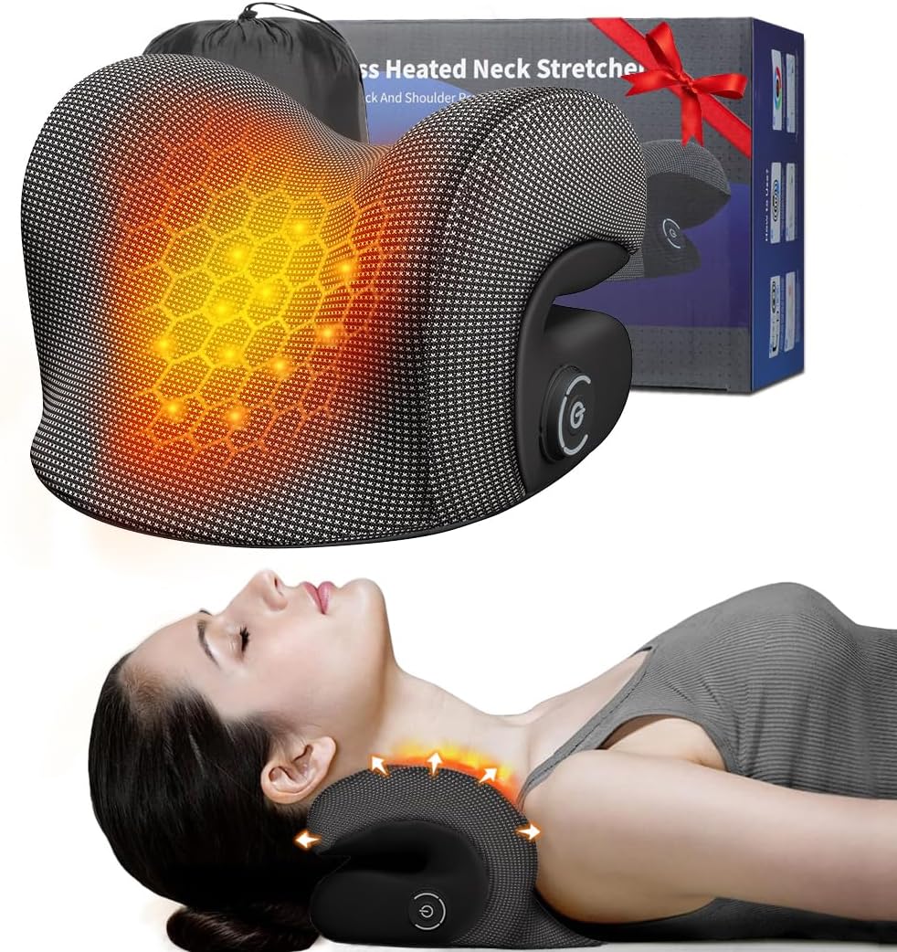 Wireless Heated Neck Stretcher with Graphene and Magnetic Therapy