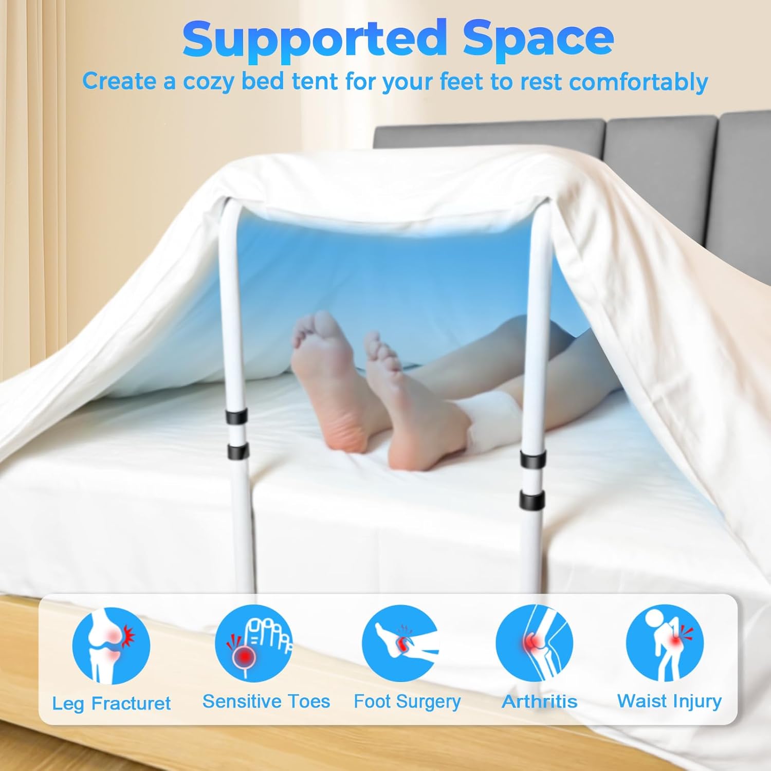NorBeng Adjustable Non-Slip Blanket Lifter for Feet